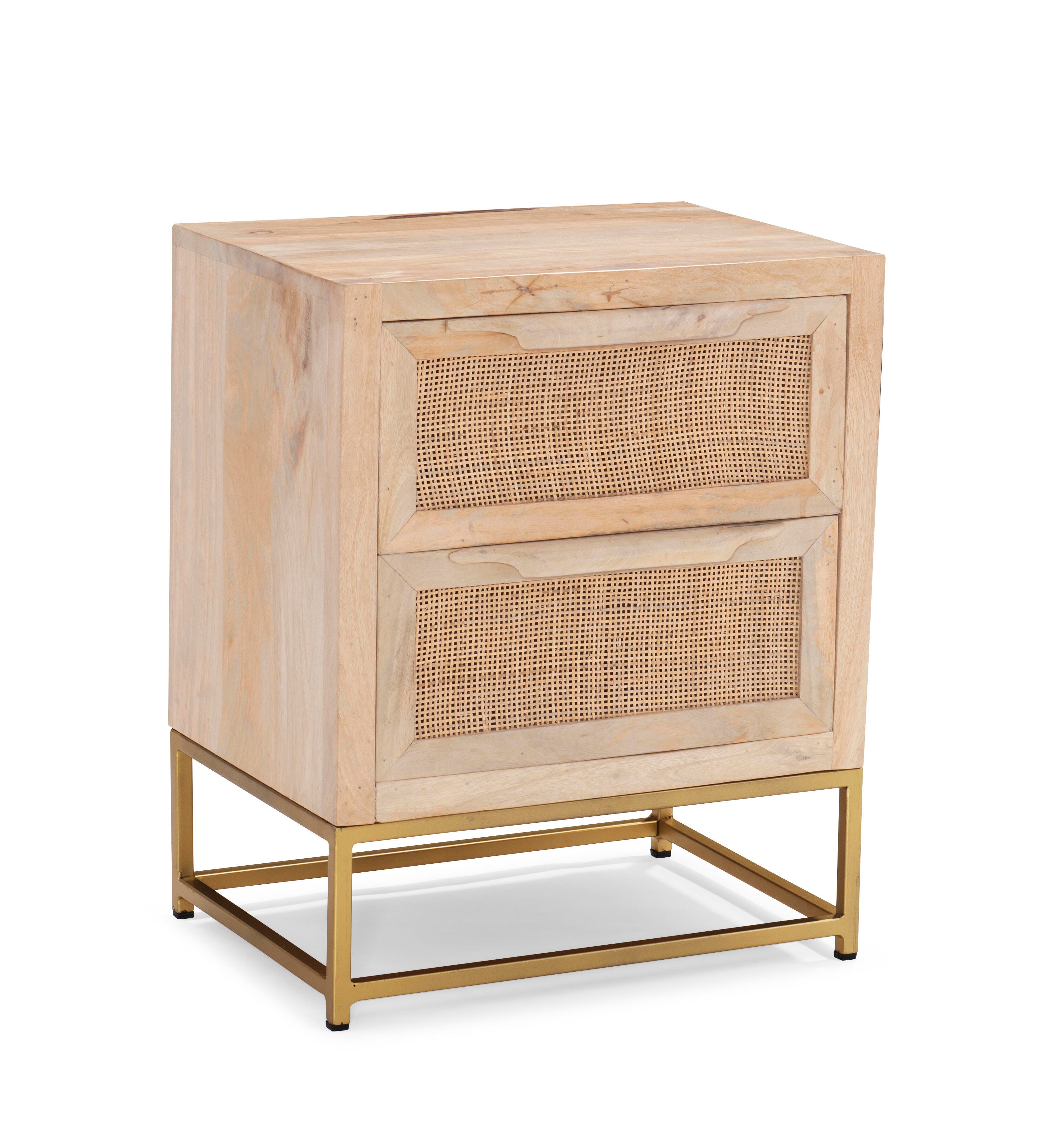Linon Jones 2 Drawer Cabinet, Natural, large