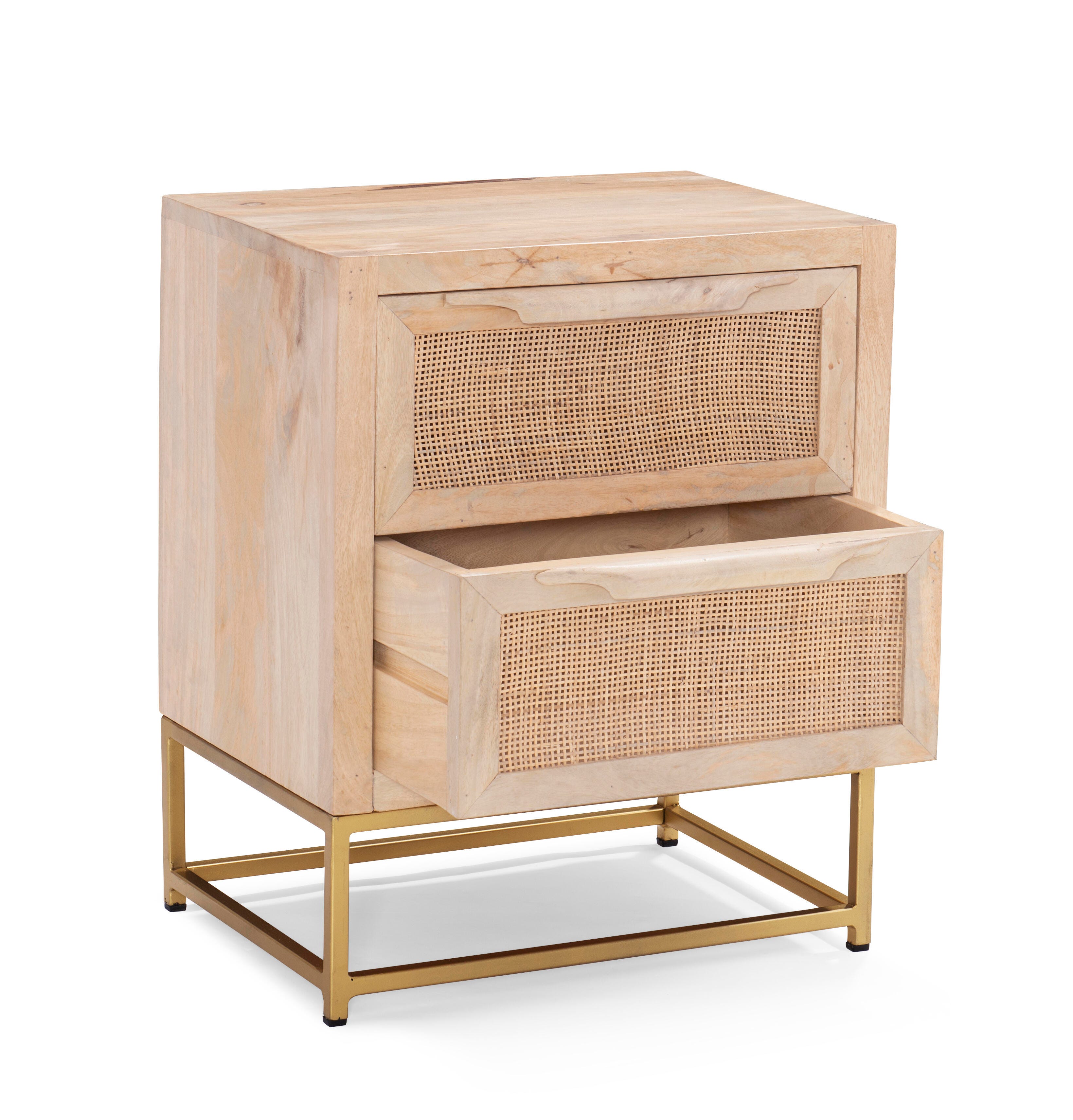 Linon Jones 2 Drawer Cabinet, Natural, large
