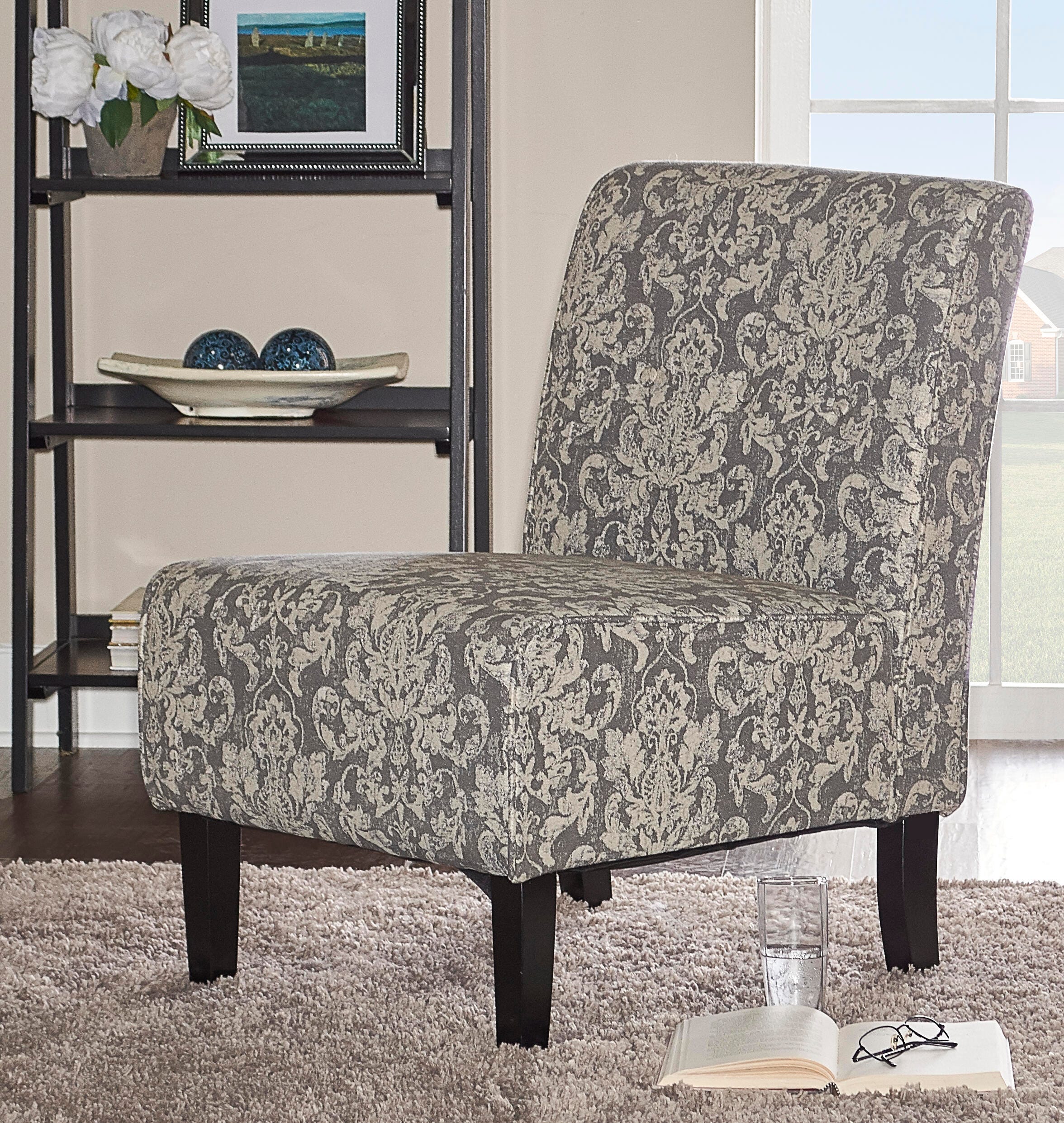 Linon Coco Accent Chair, Gray, large