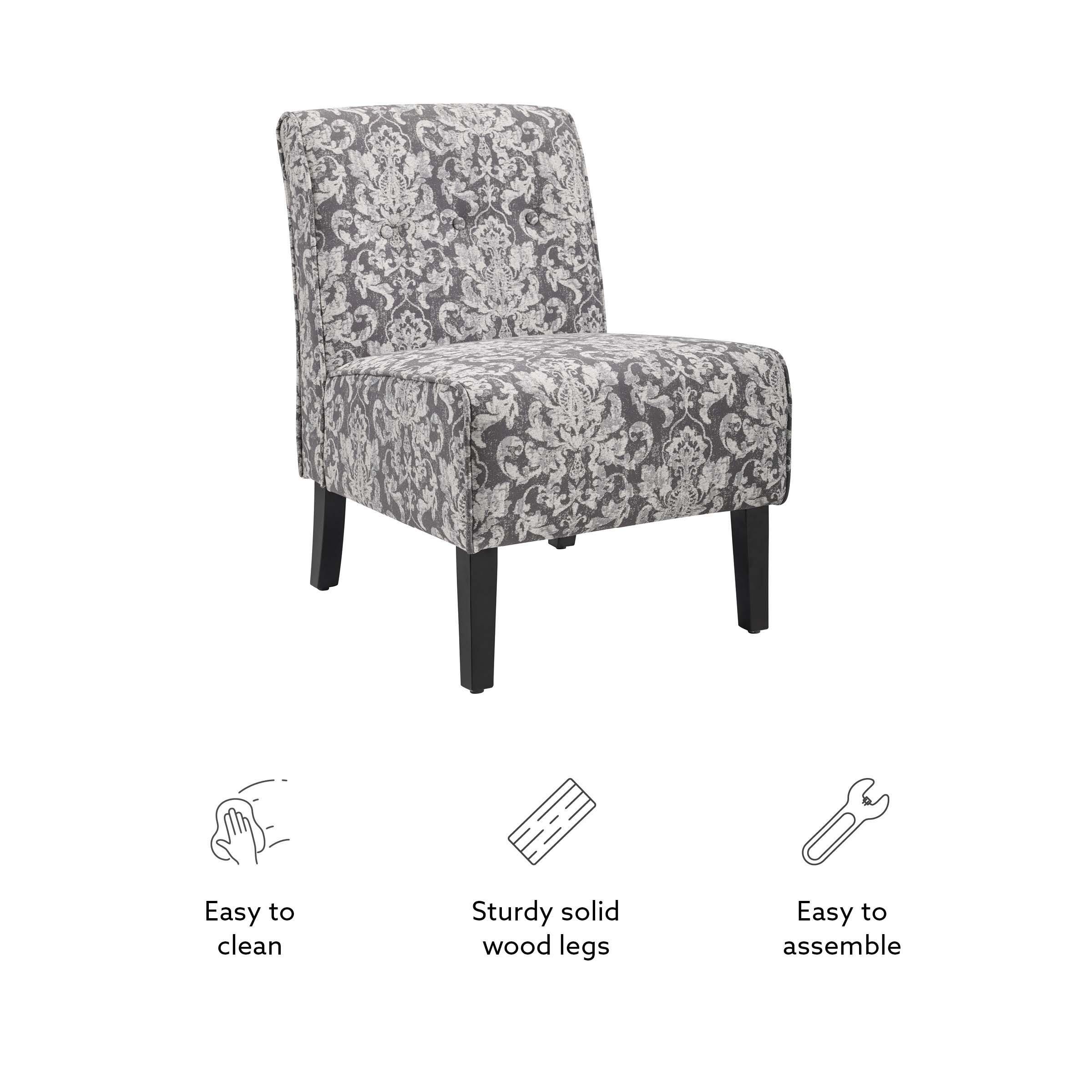 Linon Coco Accent Chair, Gray, large