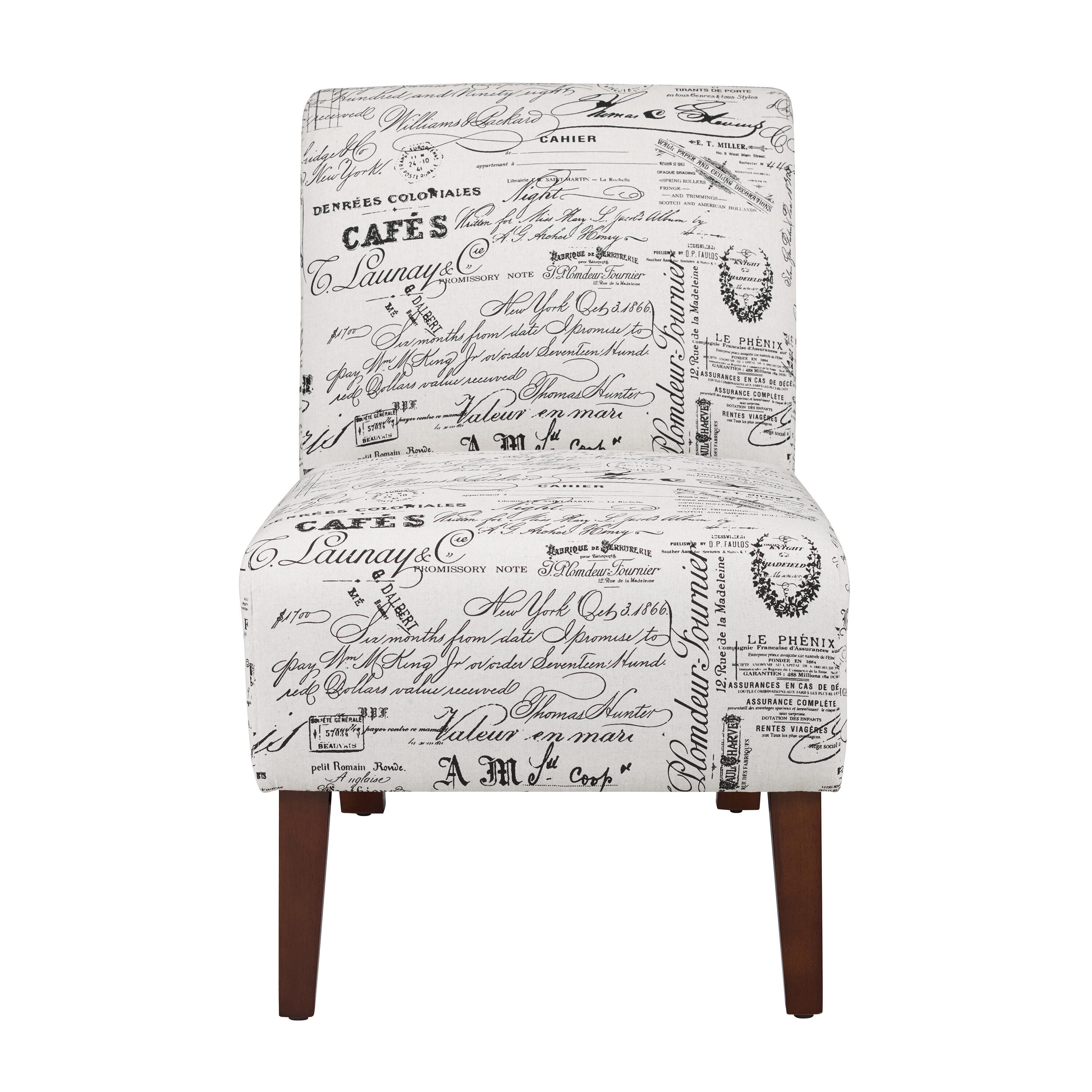 Linon Lacey Accent Chair, Dark Walnut, large