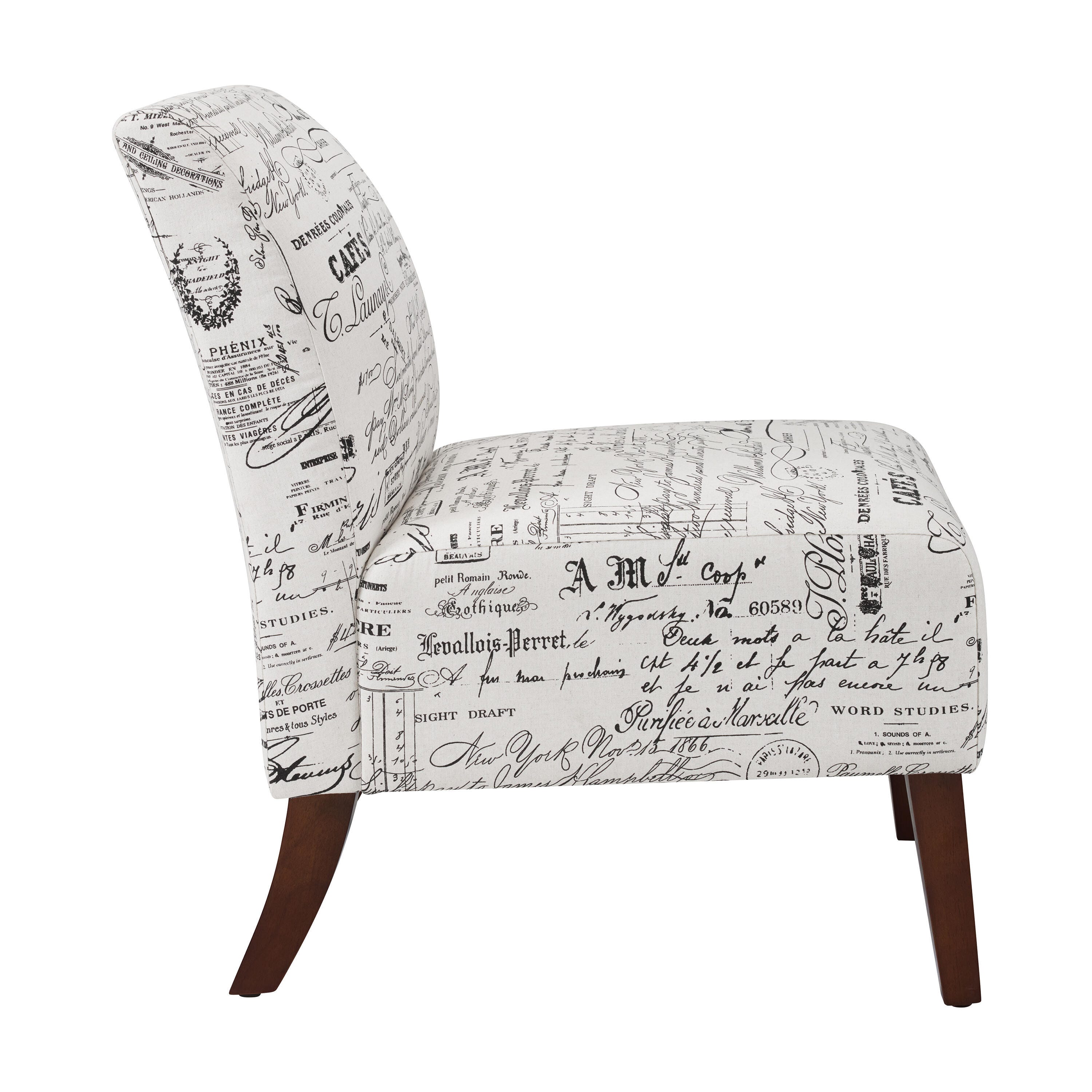 Linon Lacey Accent Chair, Dark Walnut, large