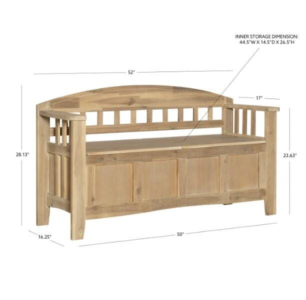 Linon Cara Storage Bench, , large