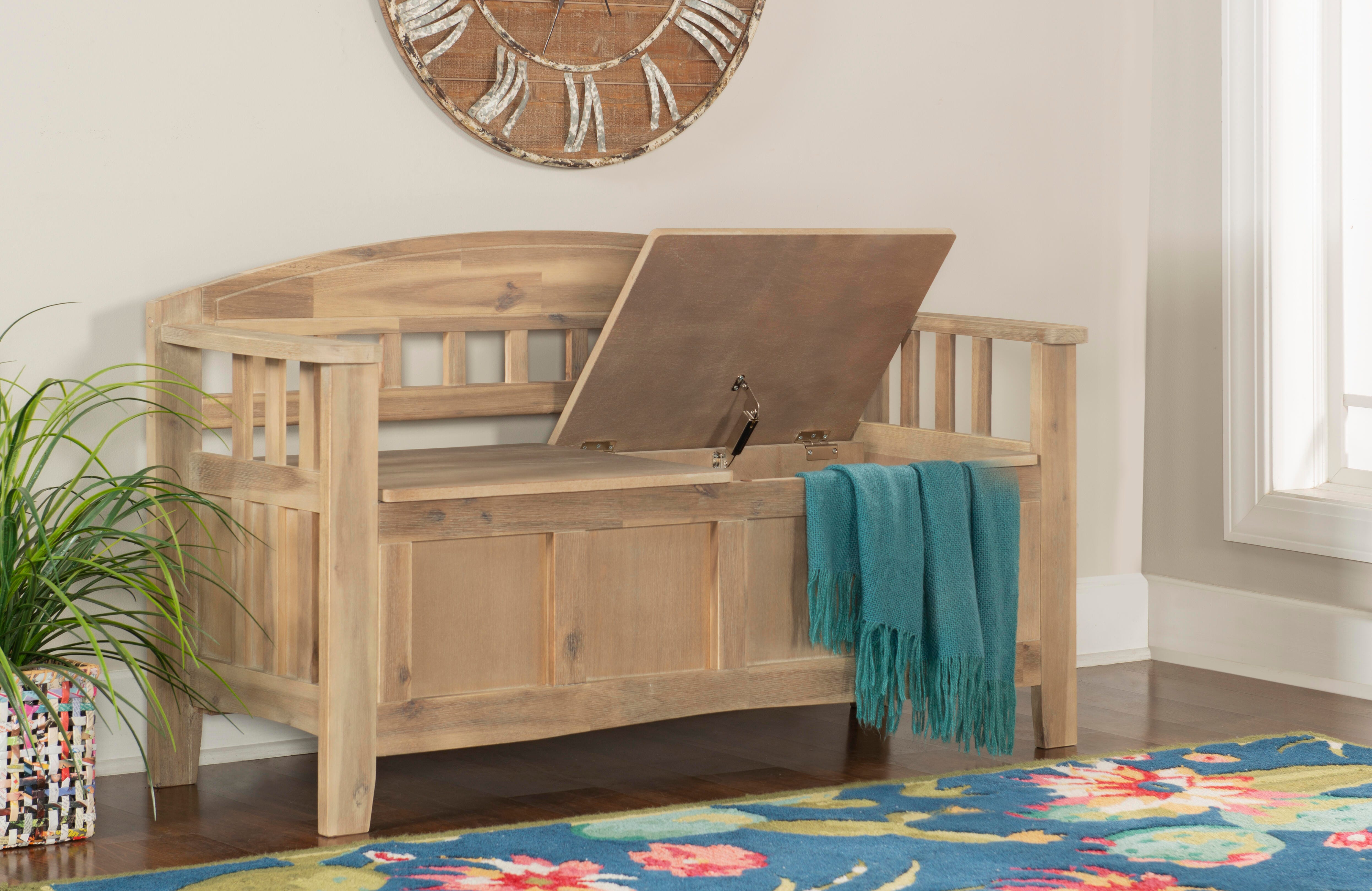 Linon Cara Storage Bench, , large