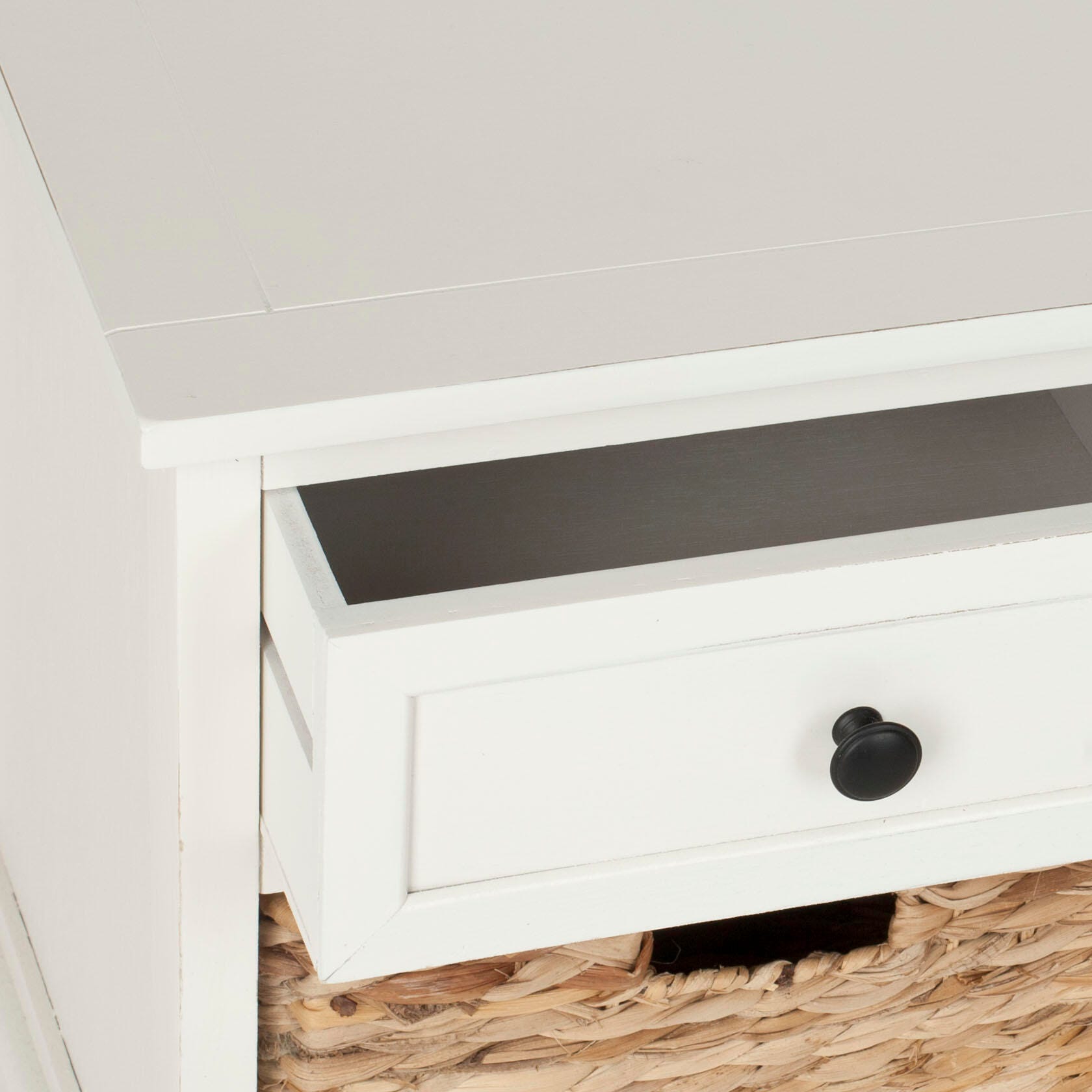 Safavieh Damien 3 Drawer Storage Bench, Distressed Cream, large