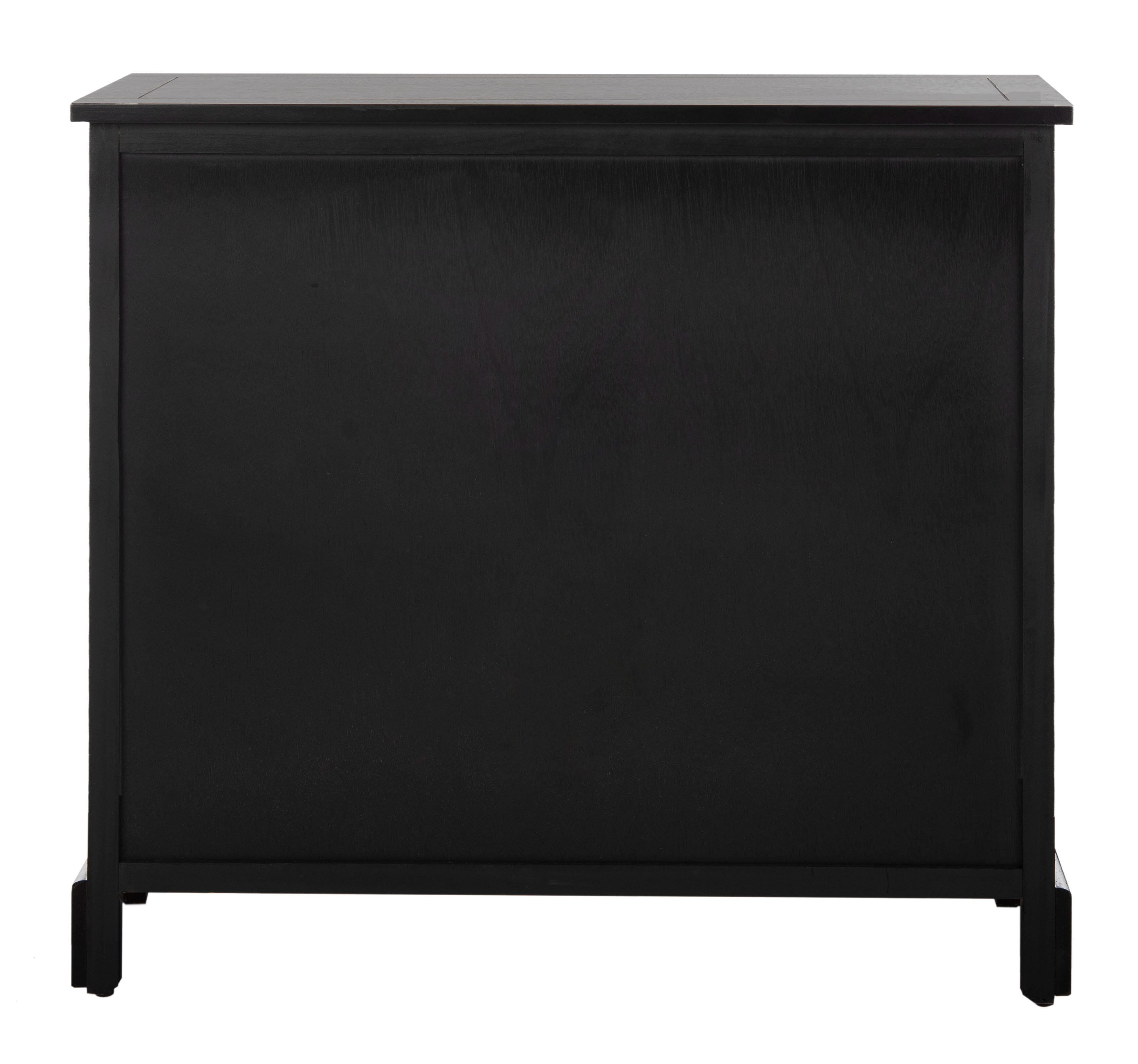 Safavieh Herman Herman Storage Unit with Wicker Baskets, Distressed Black, large