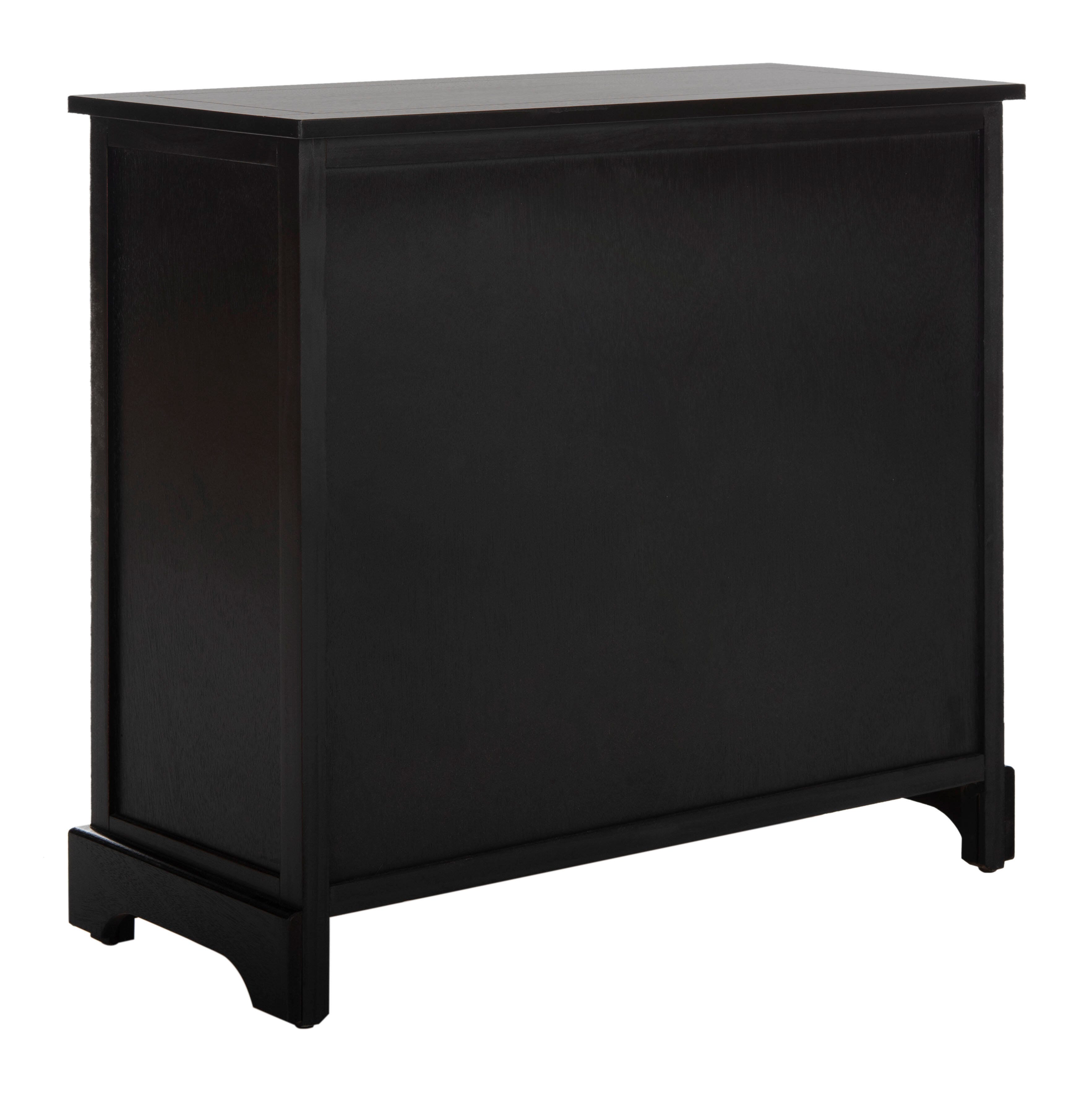 Safavieh Herman Herman Storage Unit with Wicker Baskets, Distressed Black, large