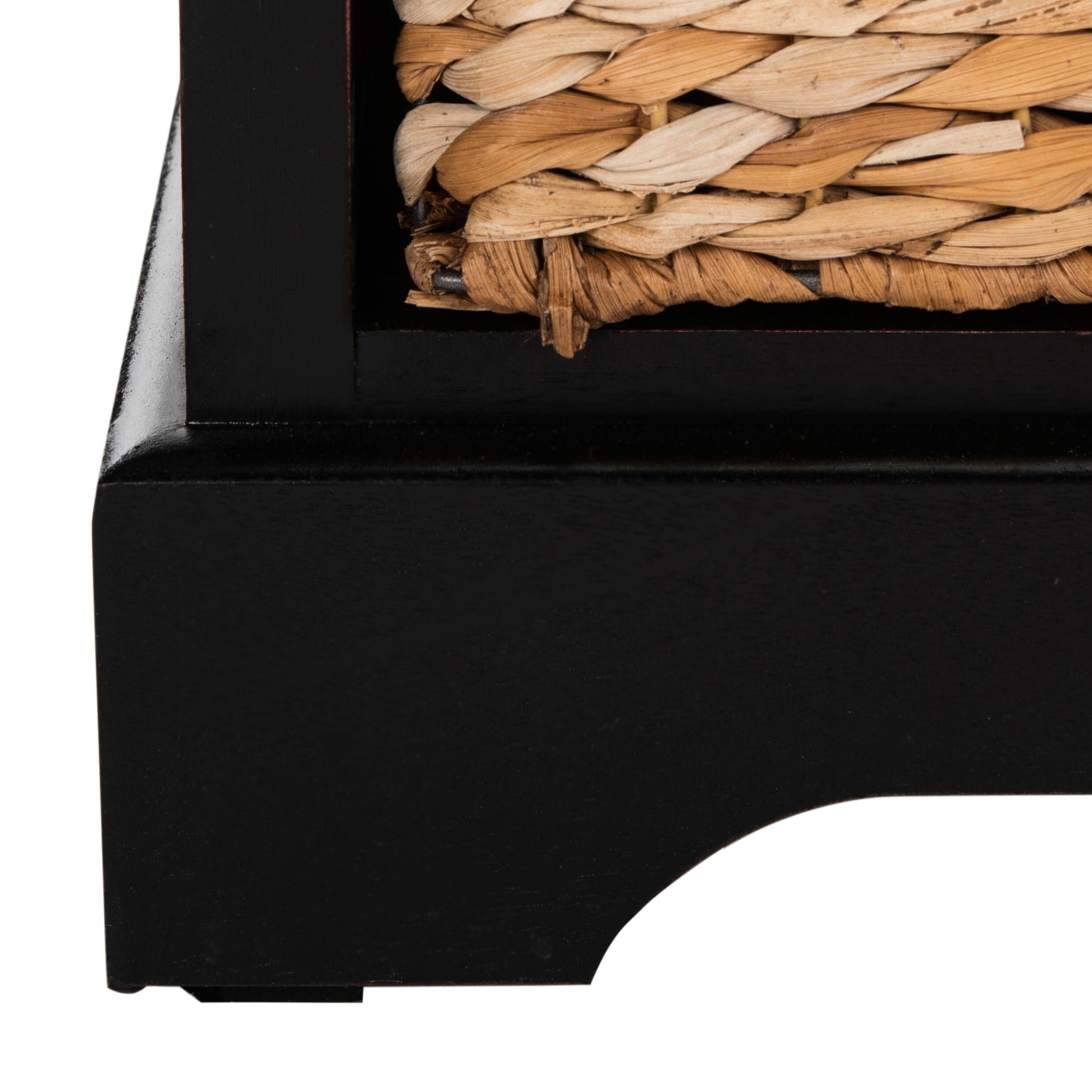 Safavieh Herman Herman Storage Unit with Wicker Baskets, Distressed Black, large