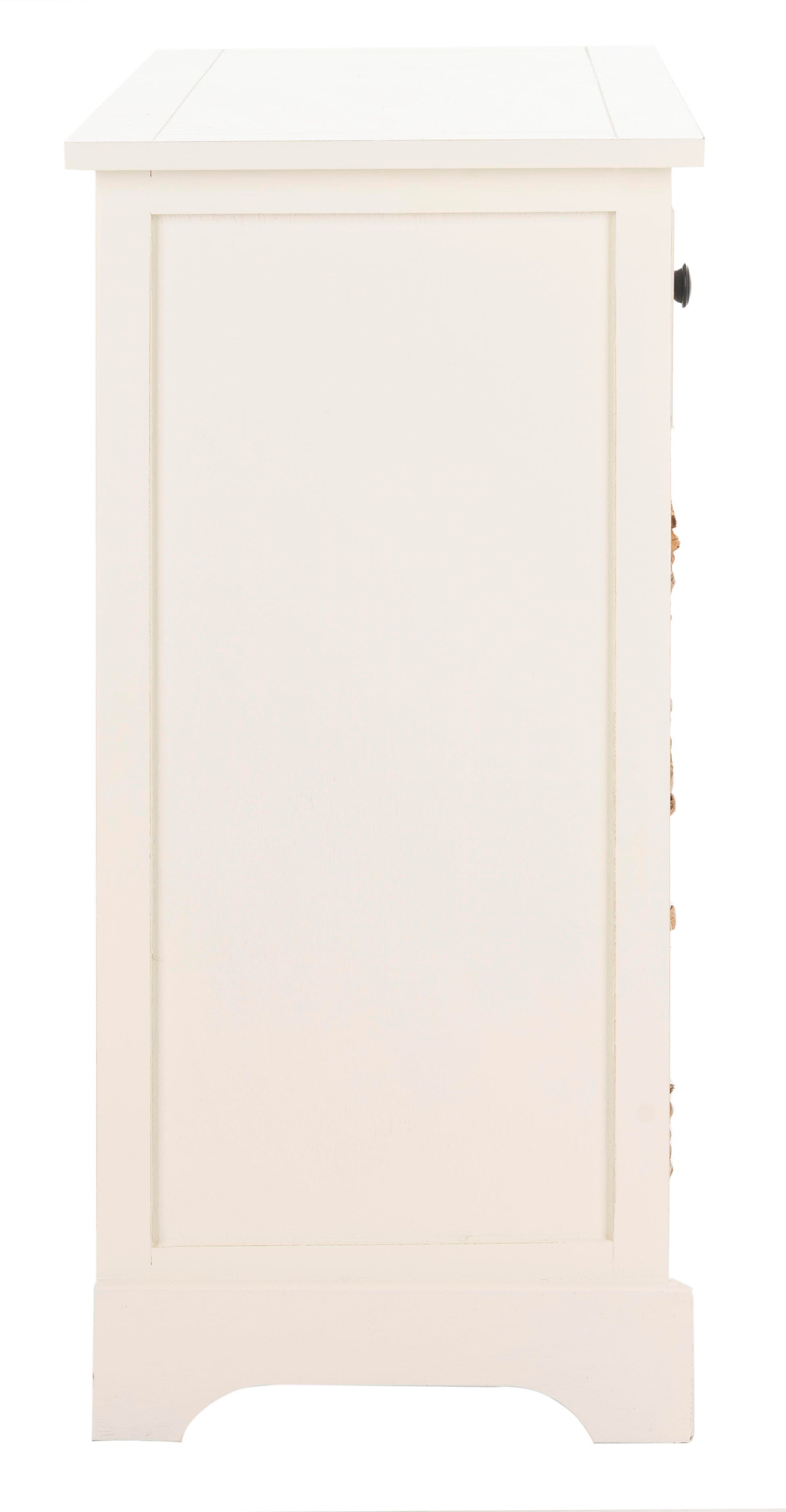 Safavieh Herman Herman Storage Unit with Wicker Baskets, Distressed Cream, large