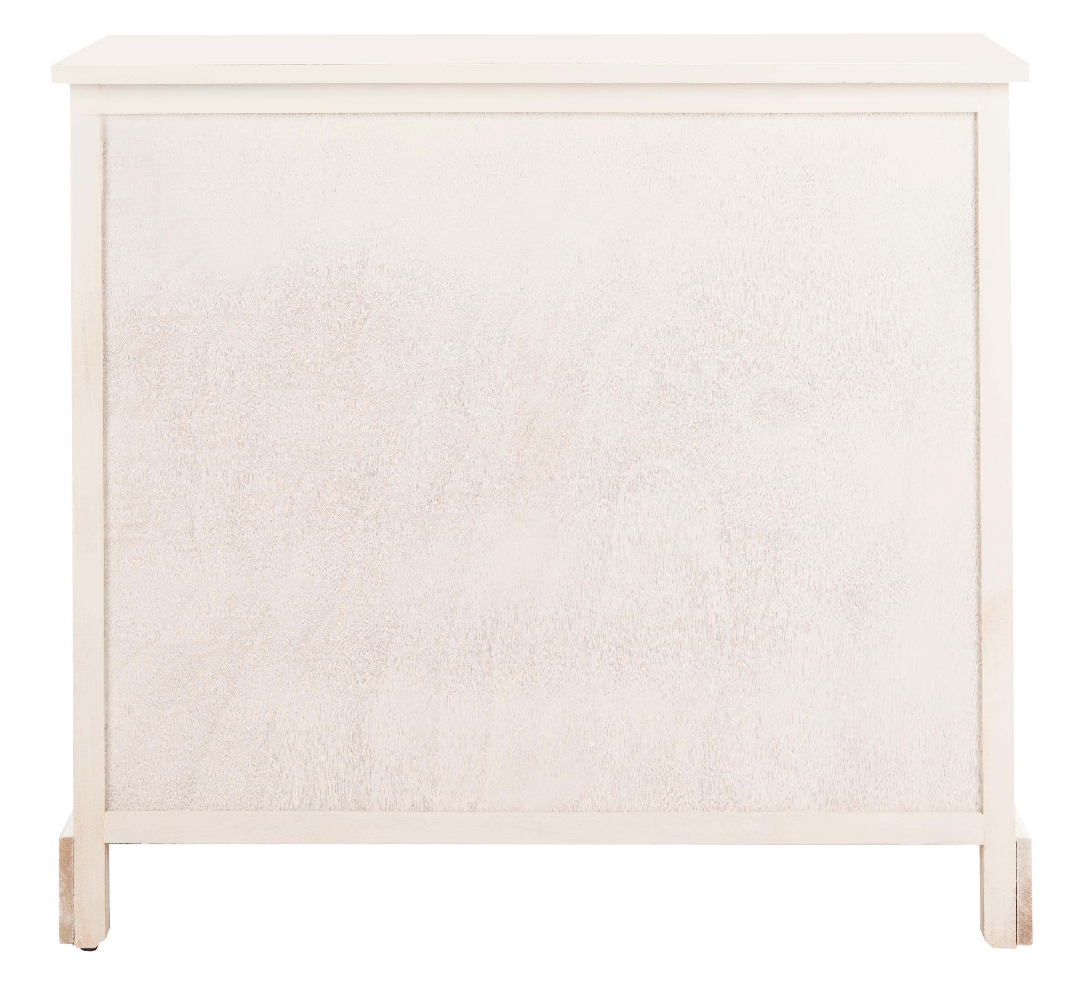 Safavieh Herman Herman Storage Unit with Wicker Baskets, Distressed Cream, large