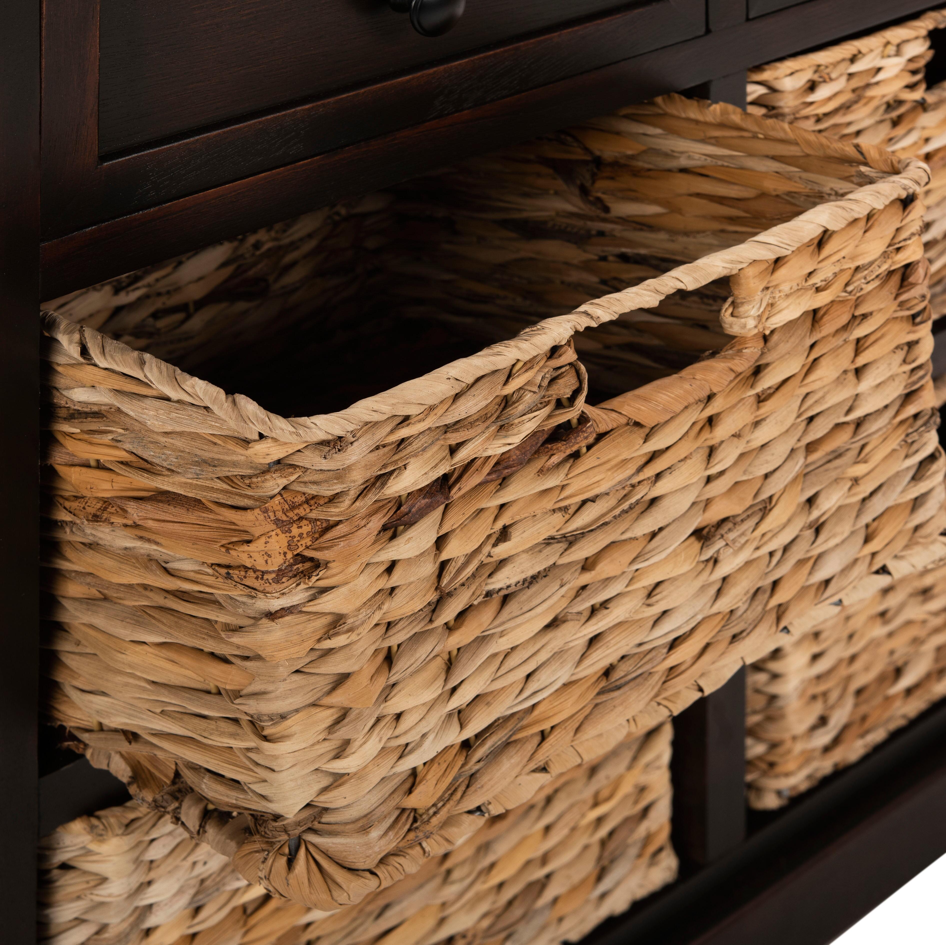 Safavieh Herman Storage Unit with Wicker Baskets, Brown, large