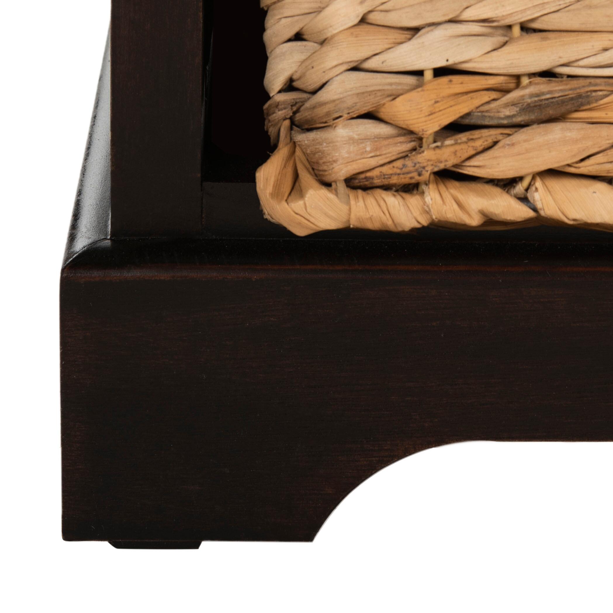 Safavieh Herman Storage Unit with Wicker Baskets, Brown, large