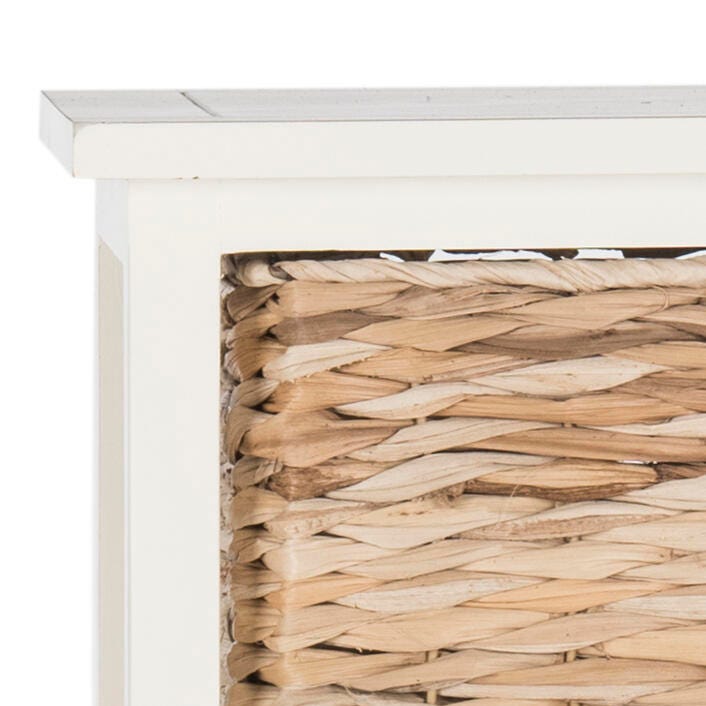 Safavieh Vedette 5 Wicker Basket Storage Tower, Distressed White, large