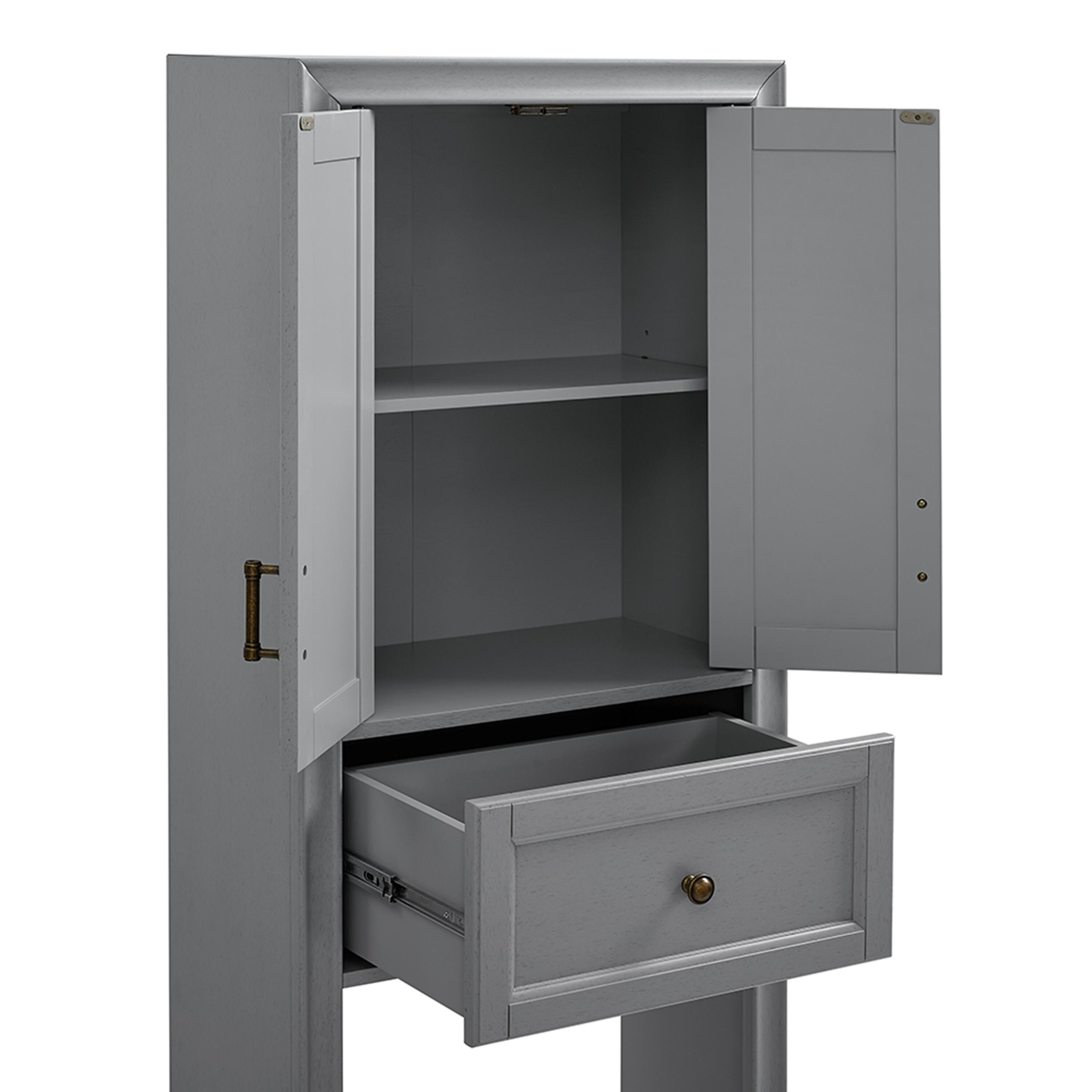 Crosley Tara Space Saver Cabinet, Gray, large