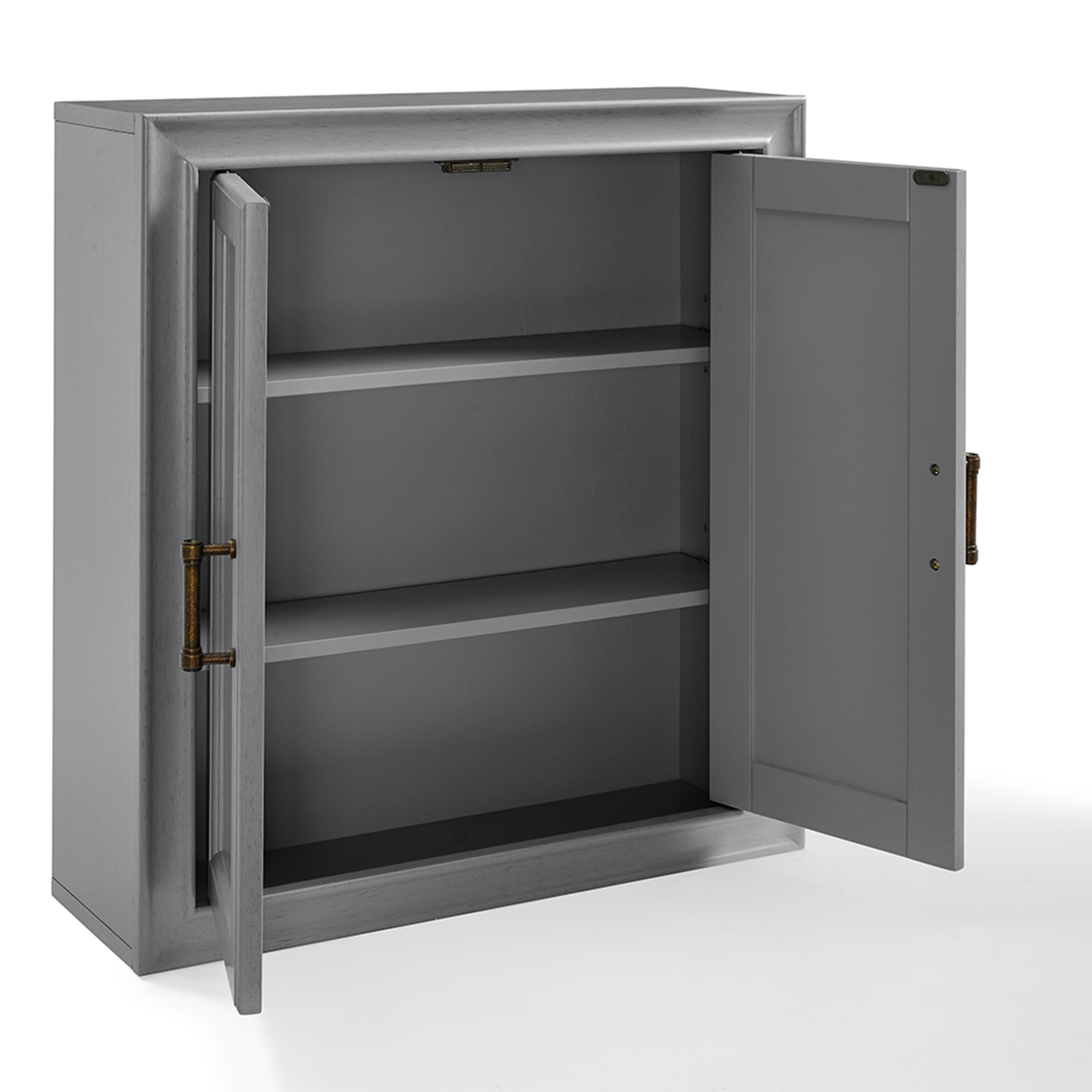 Crosley Tara Wall Cabinet, Gray, large