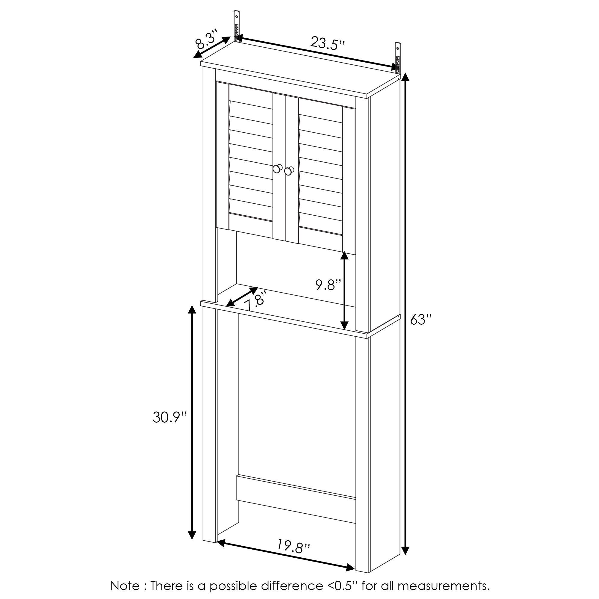 Furinno Indo Louver Door Bath Cabinet, Espresso, large