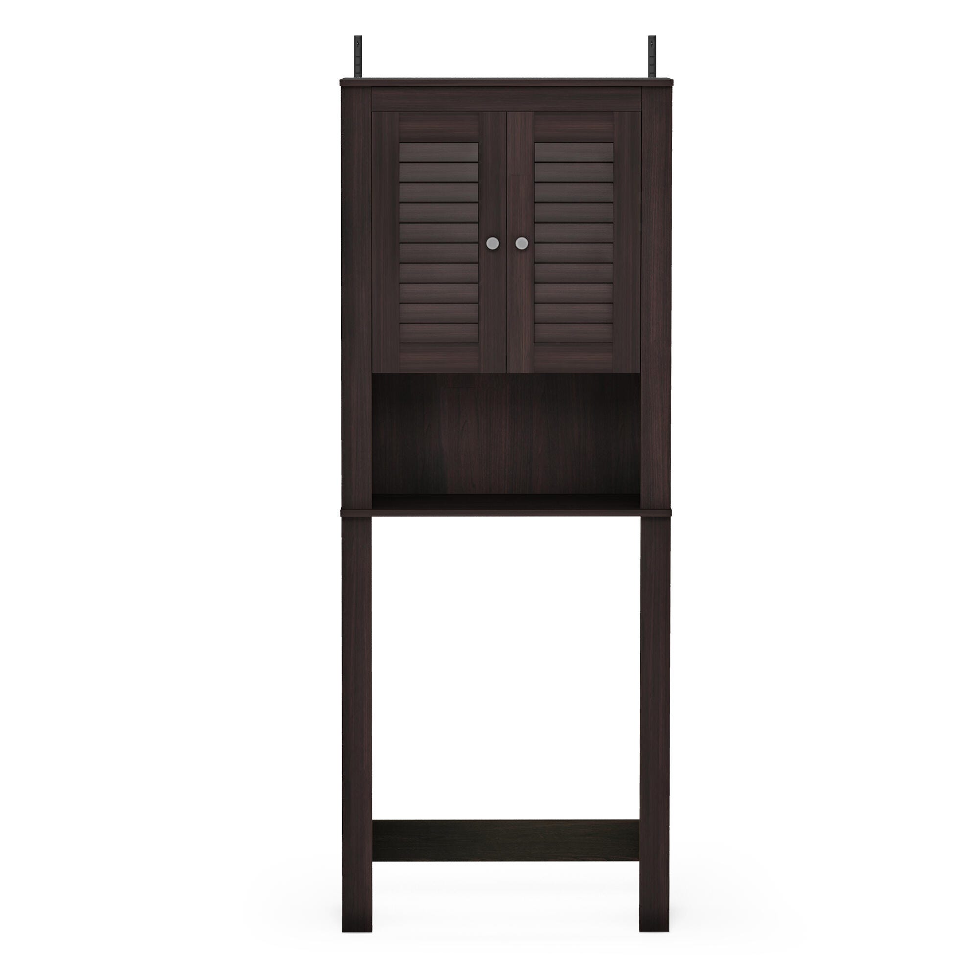 Furinno Indo Louver Door Bath Cabinet, Espresso, large