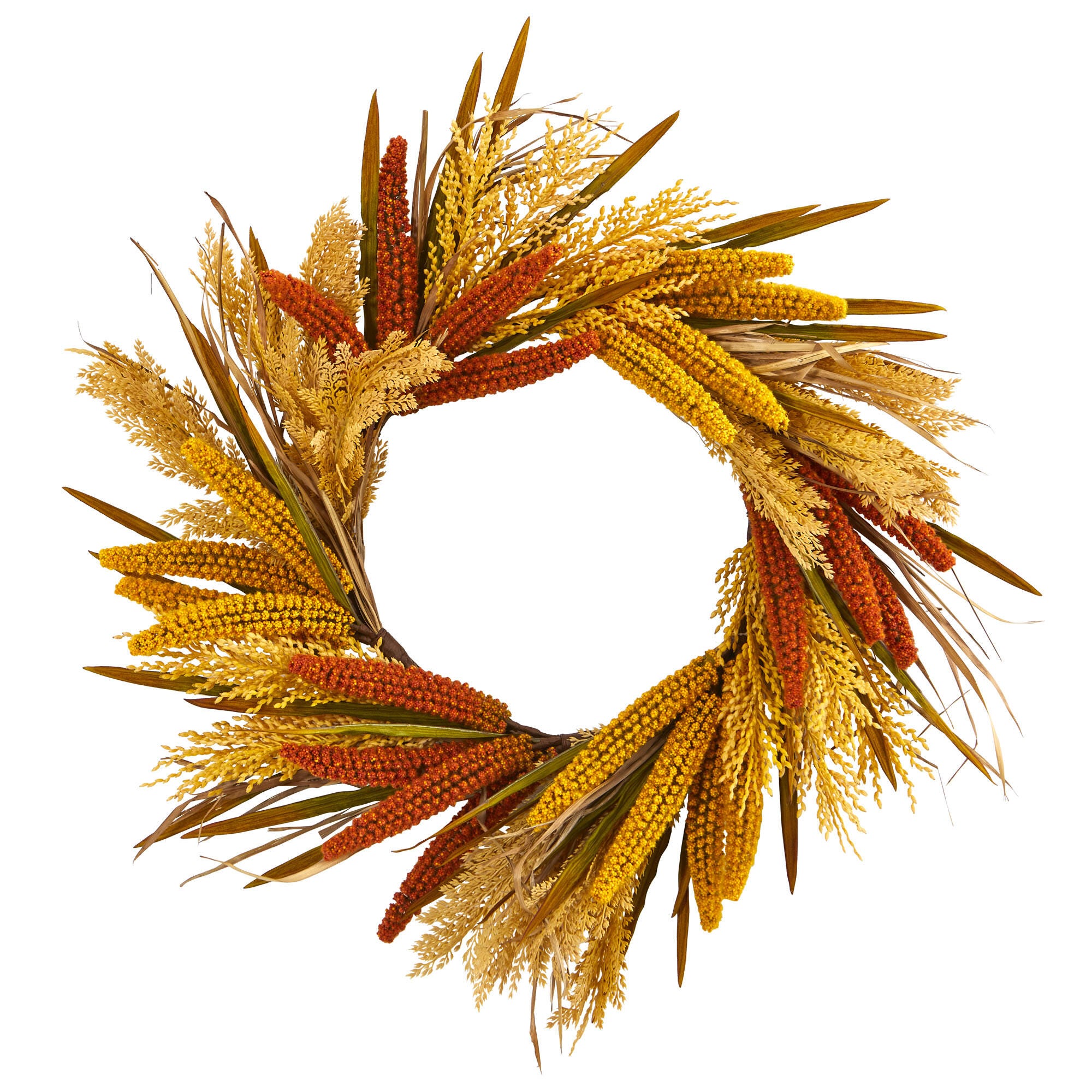 Harvest 25" Sorghum Harvest Artificial Wreath, , rollover
