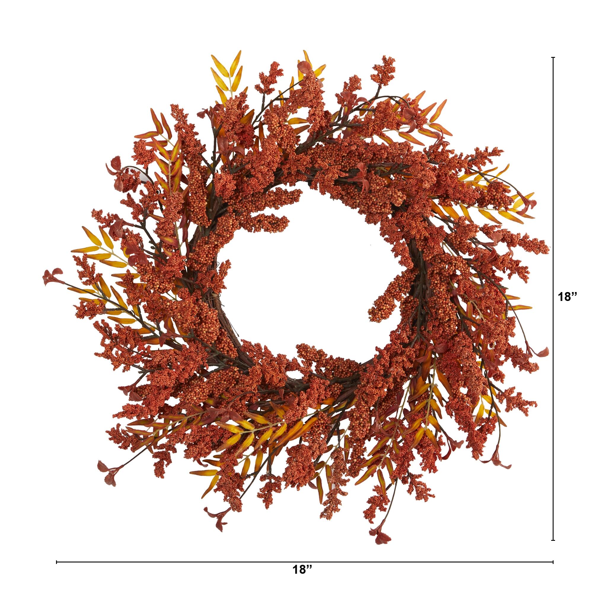 Harvest 18" Harvest Berry Artificial Wreath, , large