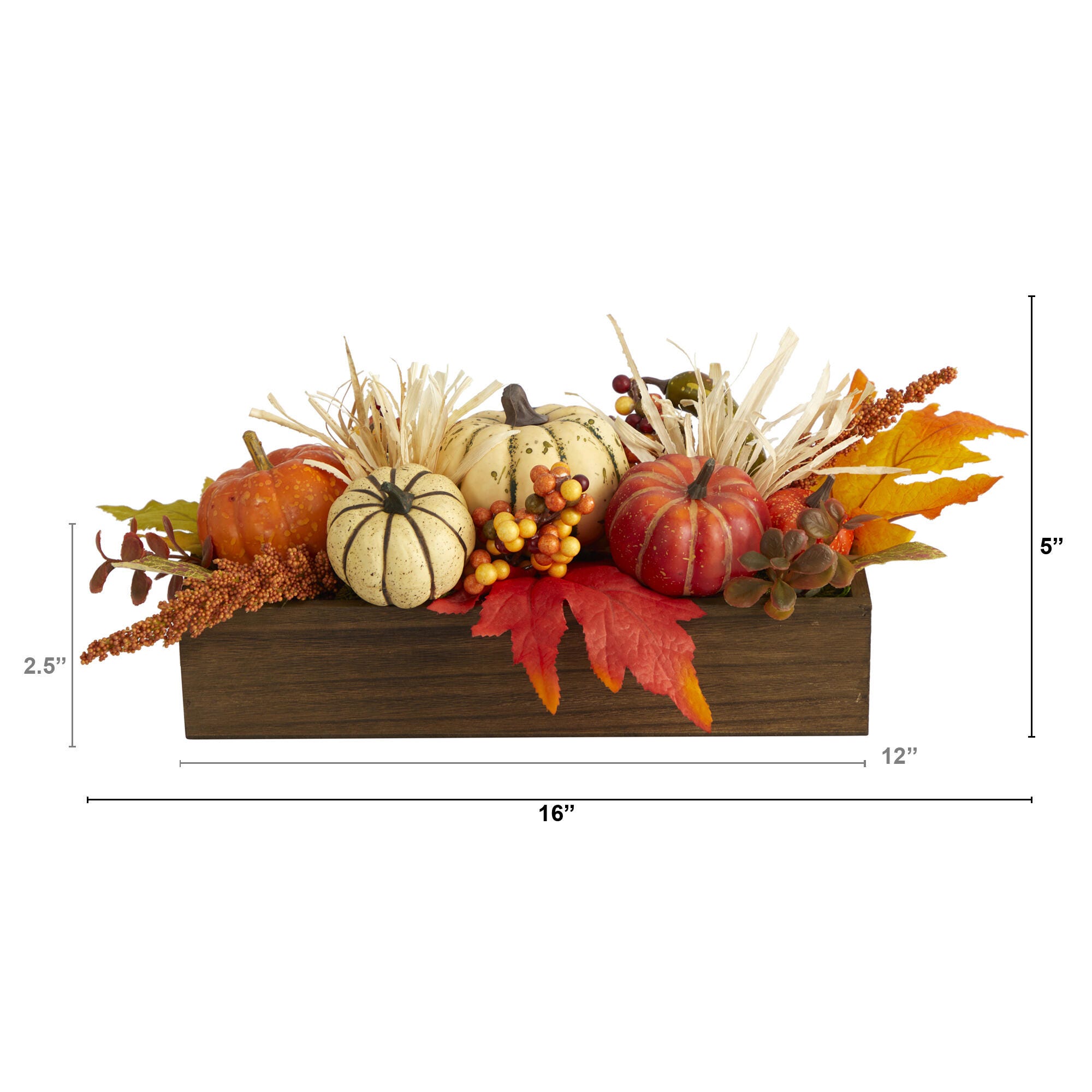 Harvest 16" Harvest Pumpkin and Berries Artificial Arrangement, , large