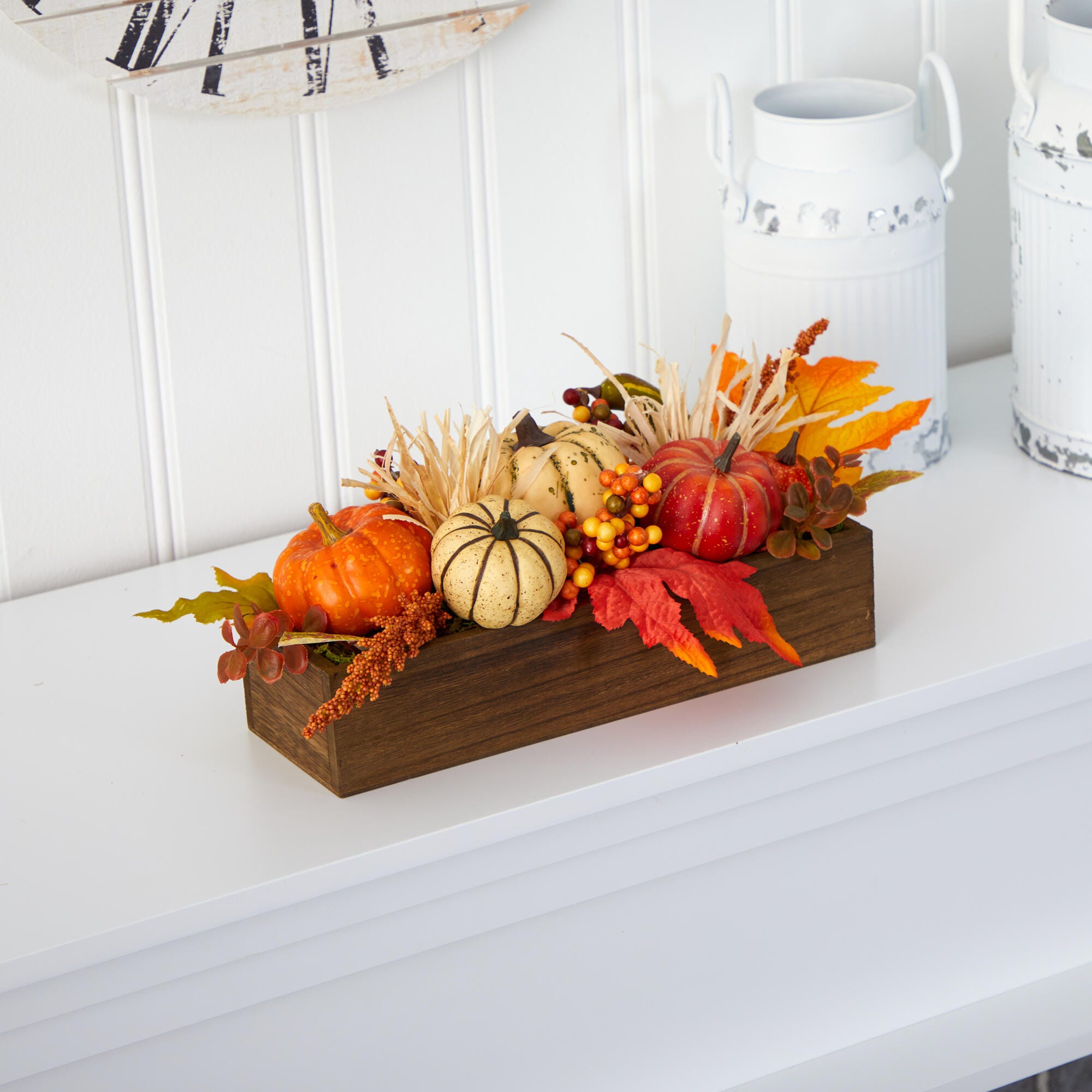 Harvest 16" Harvest Pumpkin and Berries Artificial Arrangement, , large