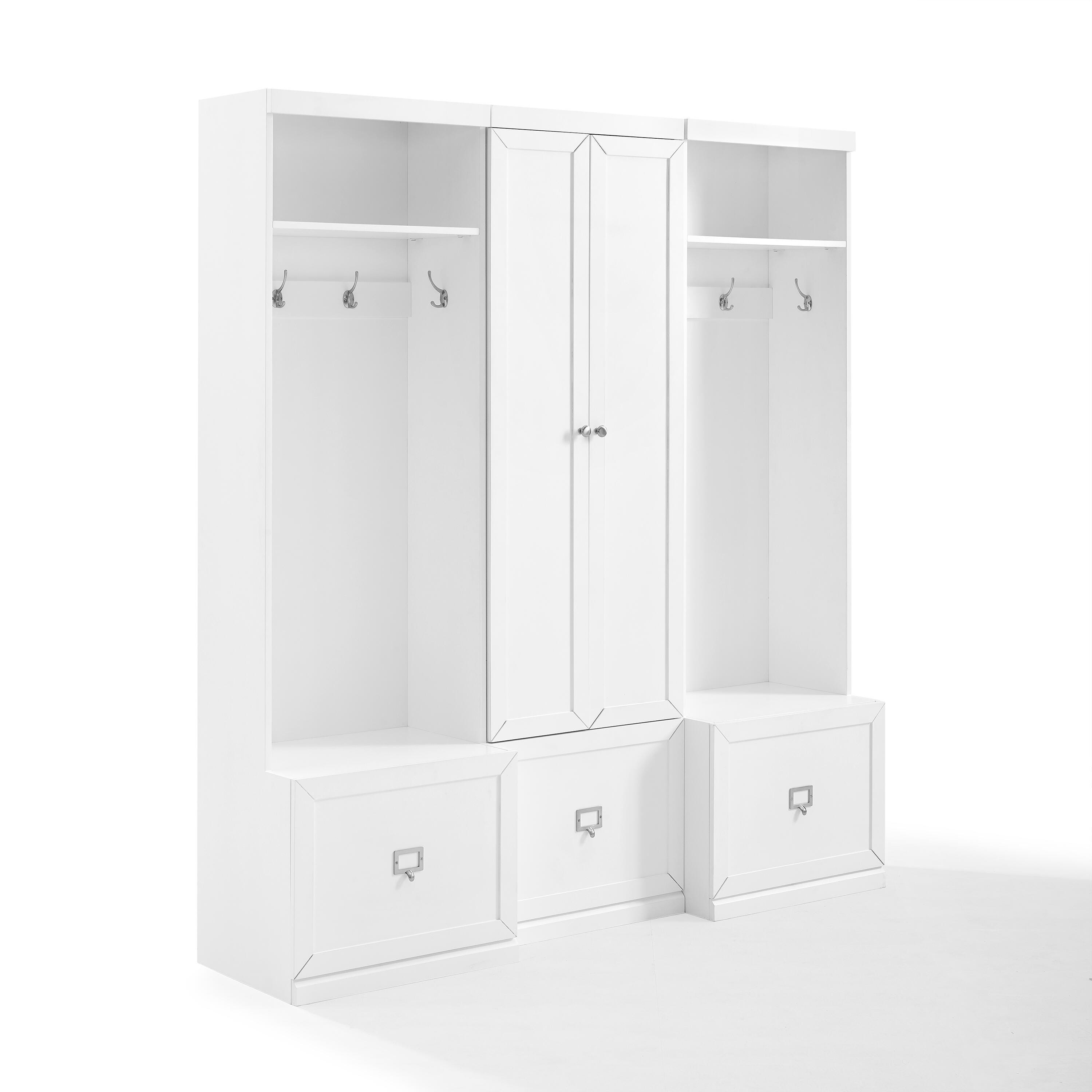 Crosley Furniture Harper 3-Piece Entryway Set, White, large