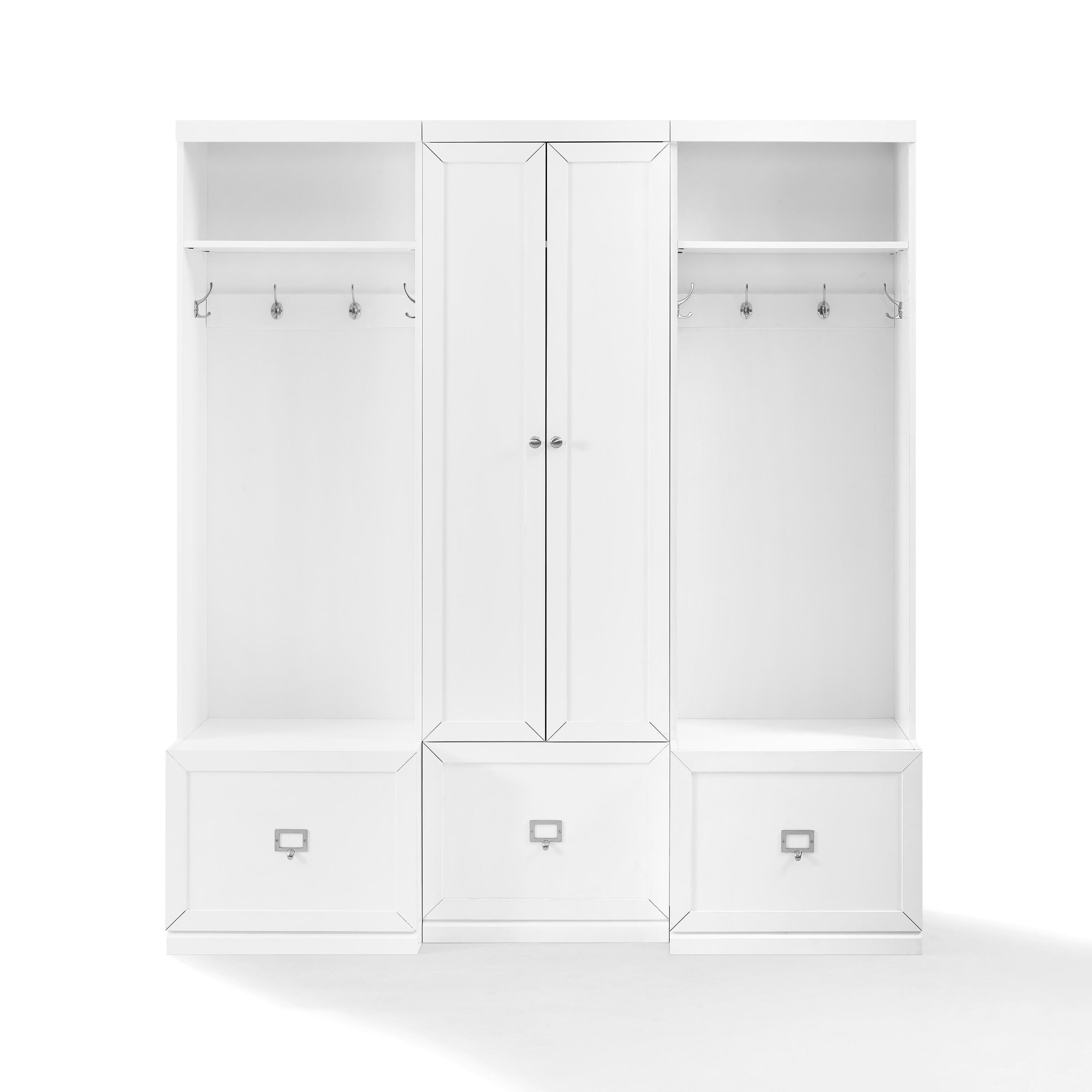 Crosley Furniture Harper 3-Piece Entryway Set, White, large