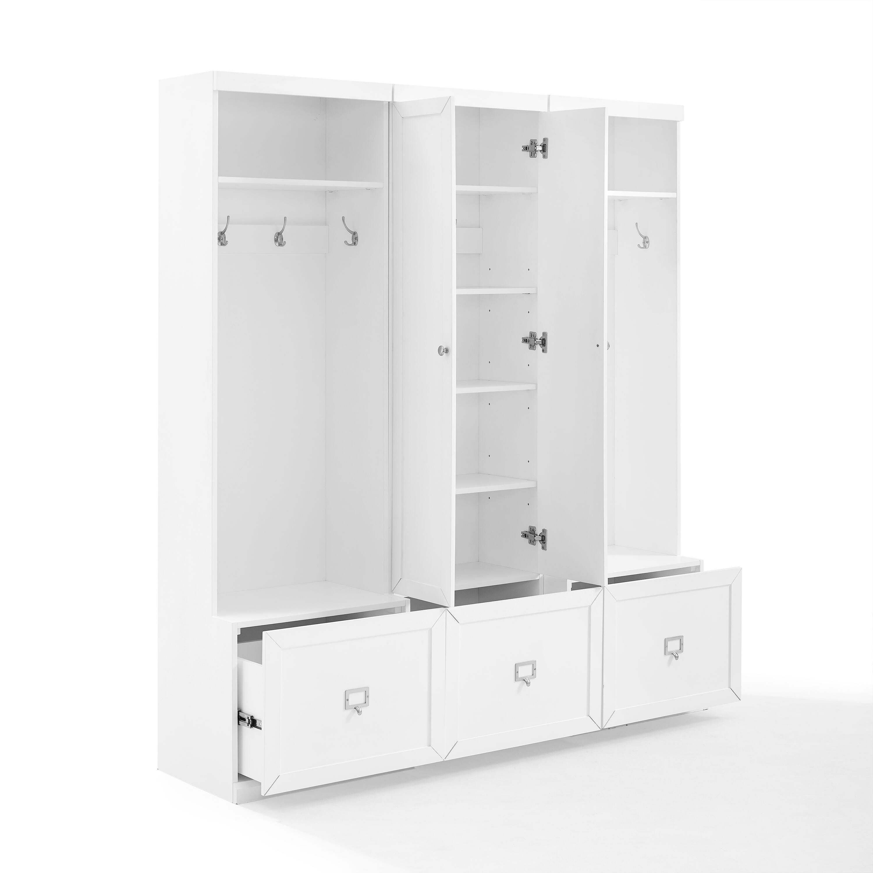 Crosley Furniture Harper 3-Piece Entryway Set, White, large