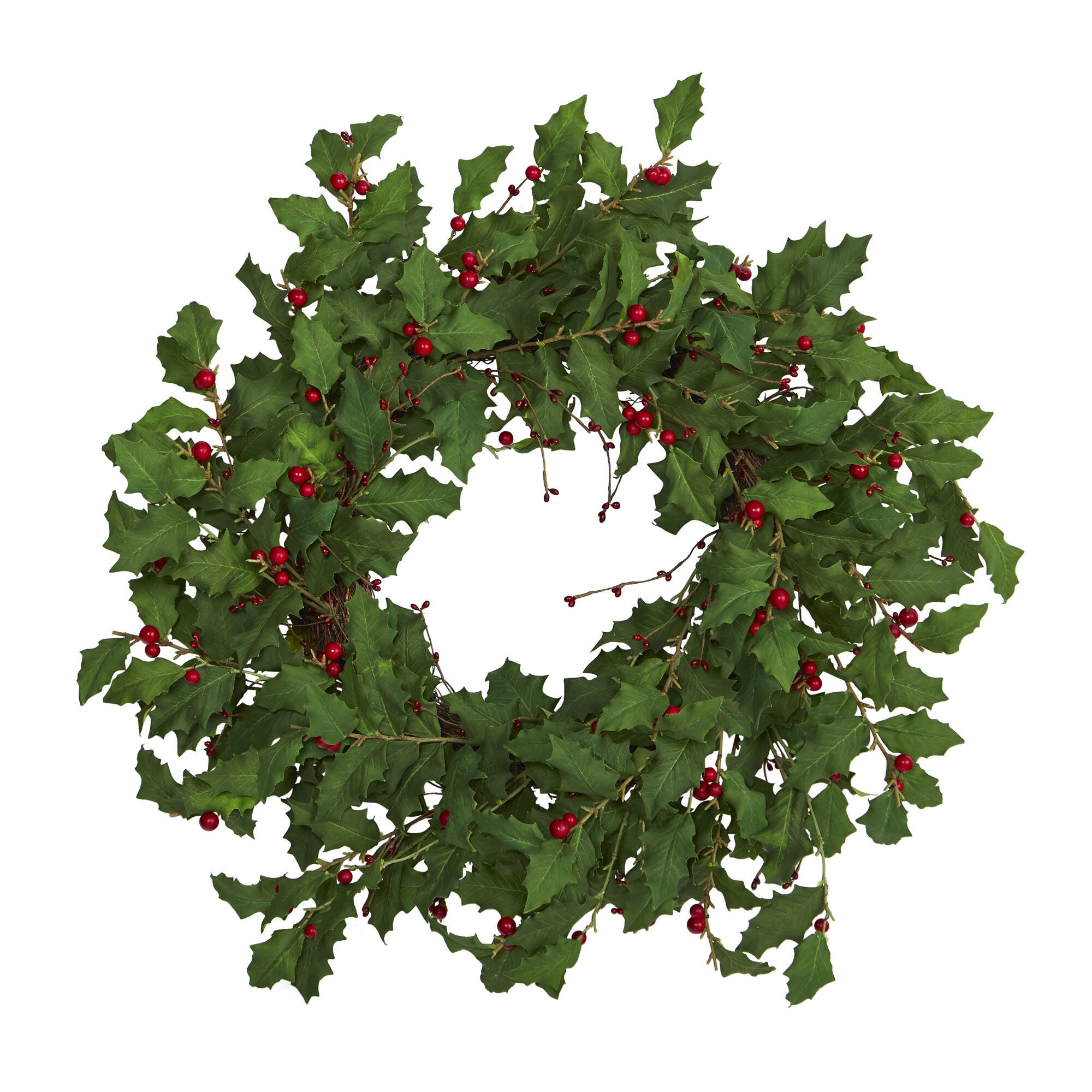 Christmas 28" Holly Berry Artificial Wreath, , large