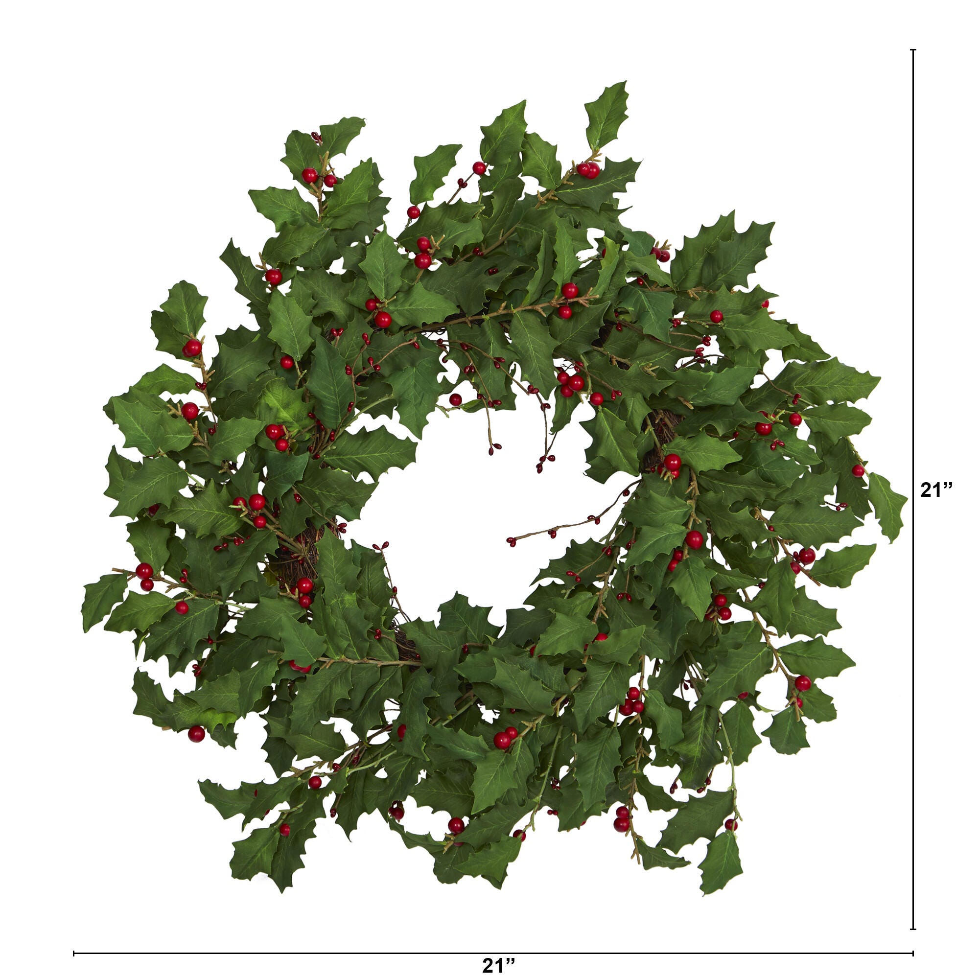 Christmas 28" Holly Berry Artificial Wreath, , large