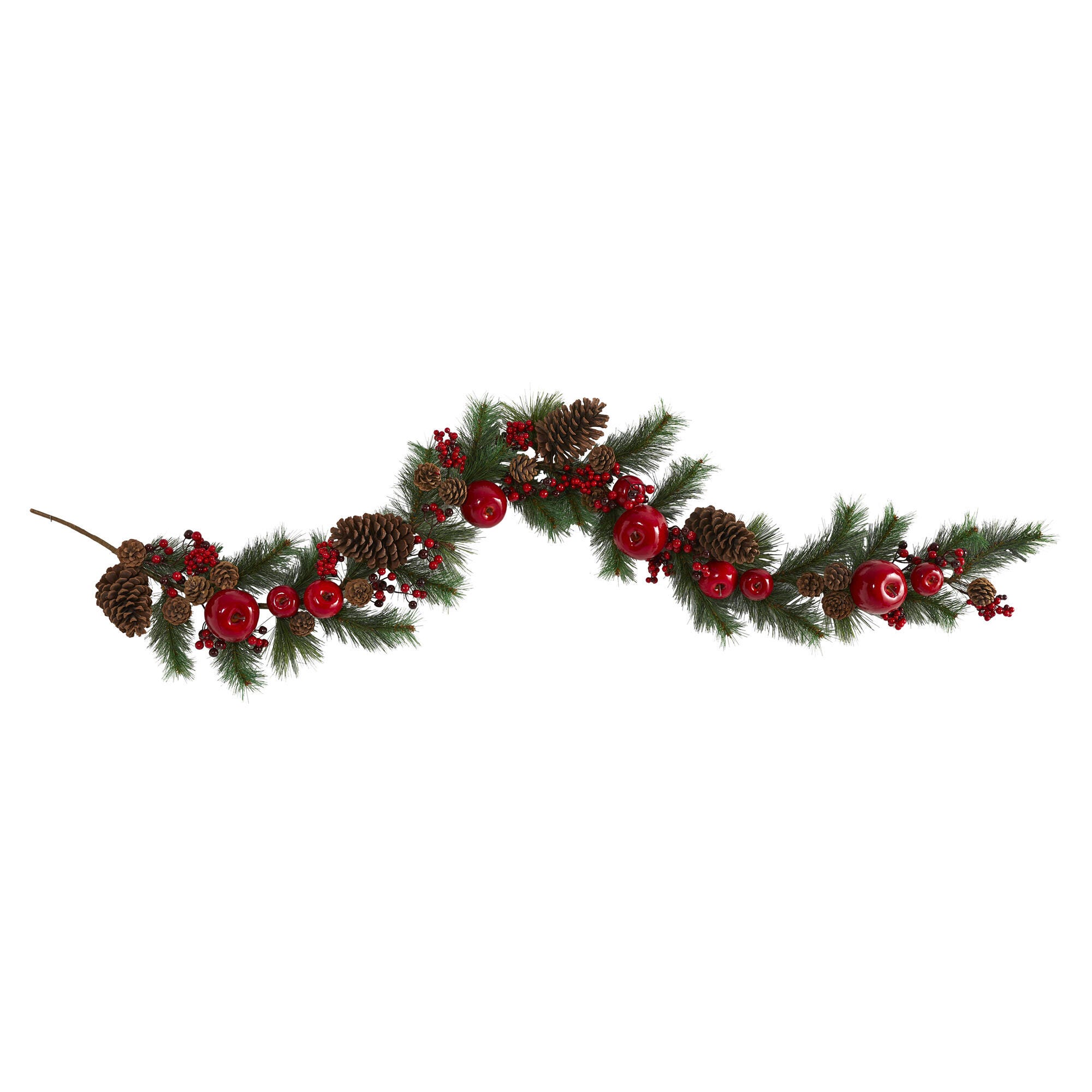 Christmas 6' Apple, Berries and Pinecone Artificial Garland, , large