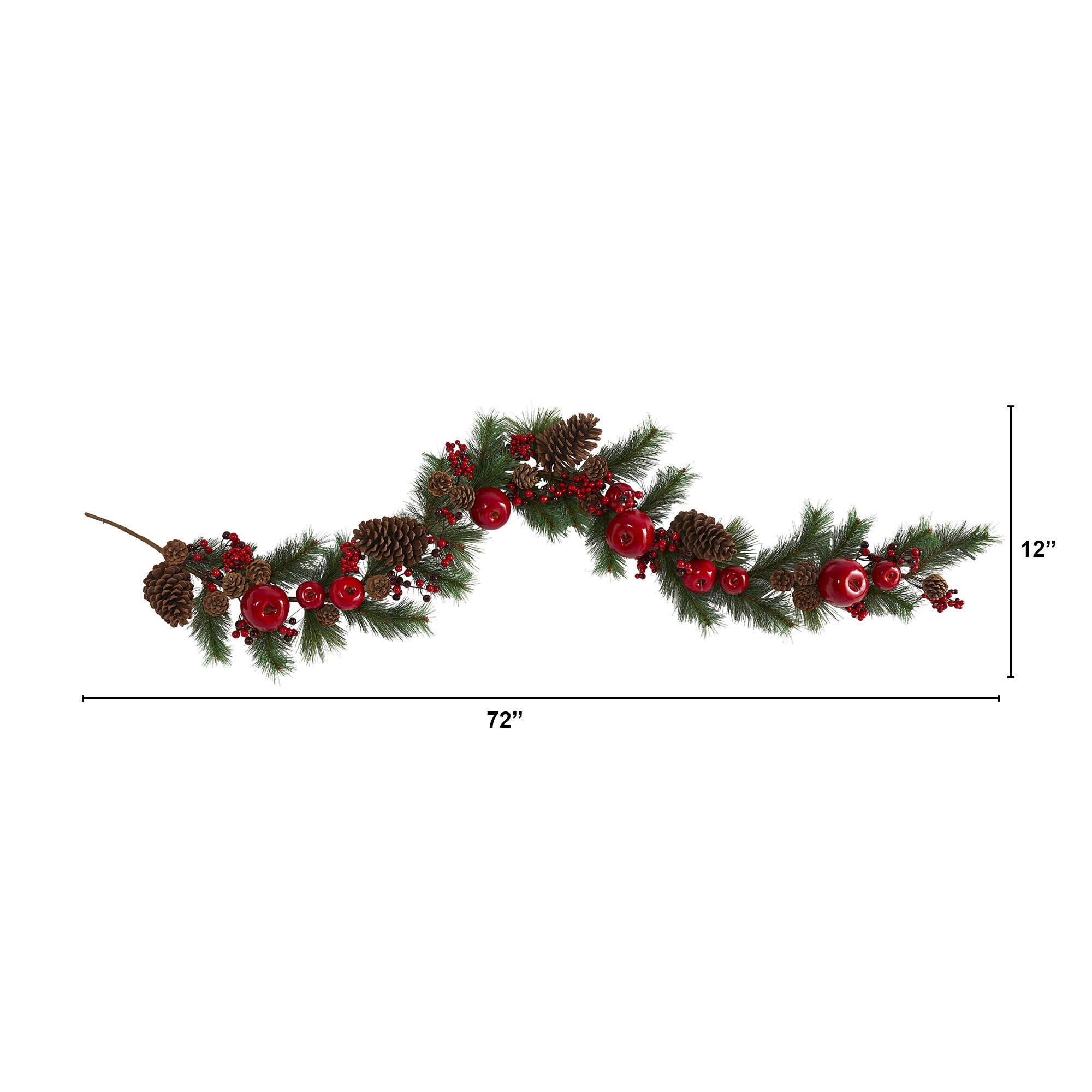 Christmas 6' Apple, Berries and Pinecone Artificial Garland, , large
