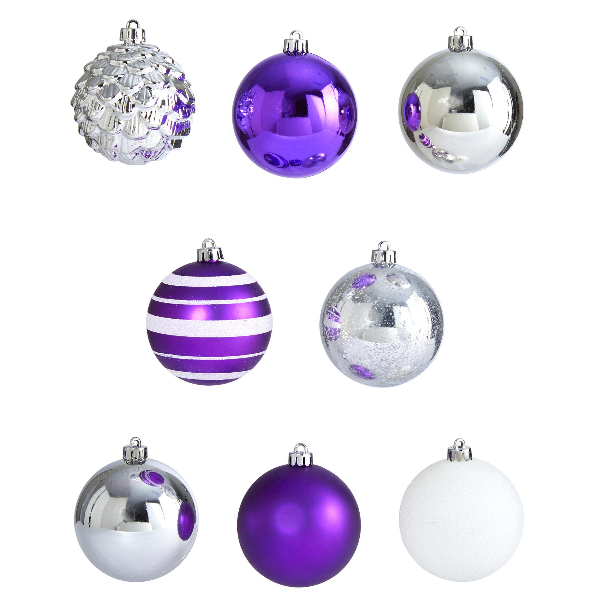 Christmas Holiday Shatterproof, 64 Count Christmas Tree Ornament Set, 80mm with Re-Useable Box, , large