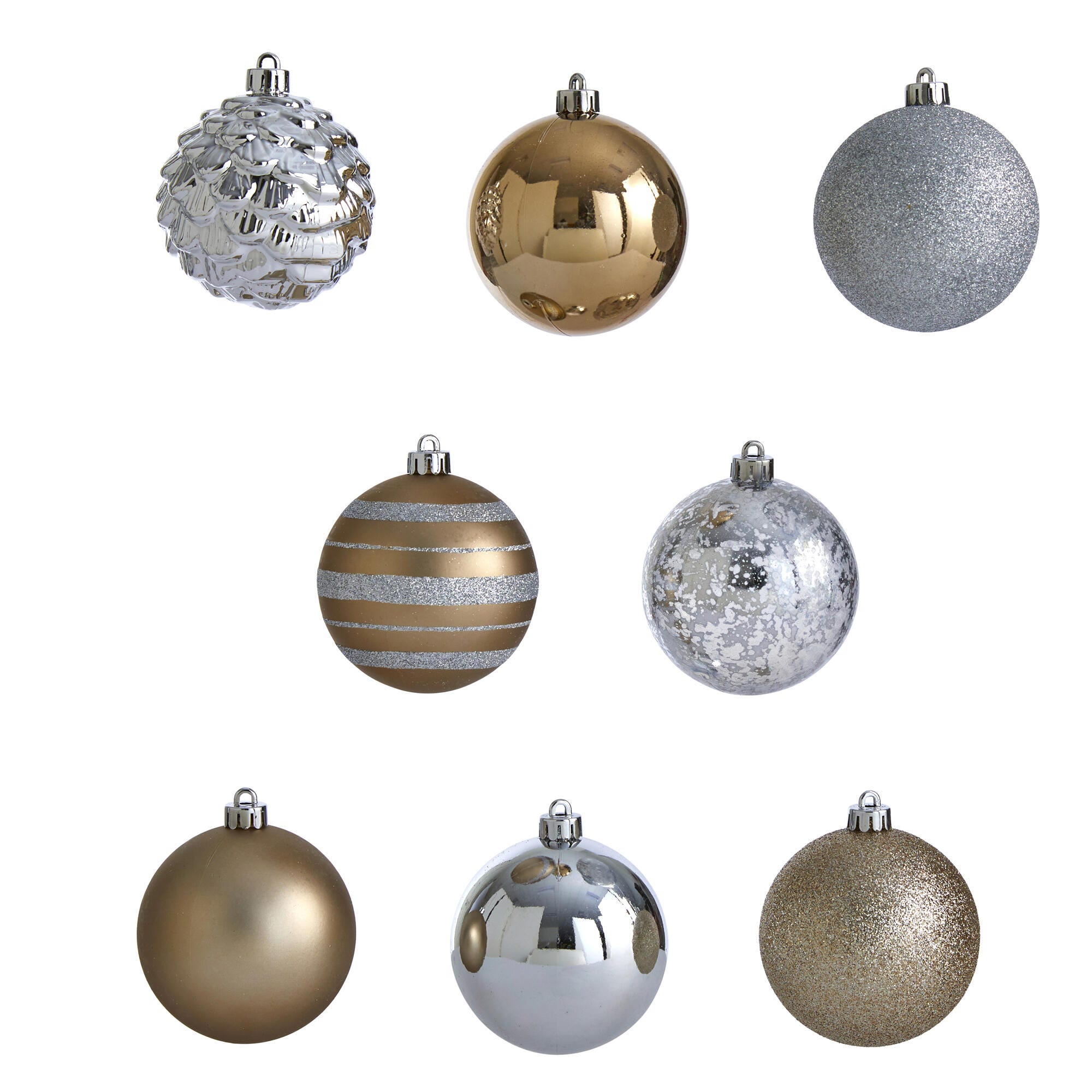 Christmas Holiday Shatterproof, 64 Count Christmas Tree Ornament Set, 80mm with Re-Useable Box, , large