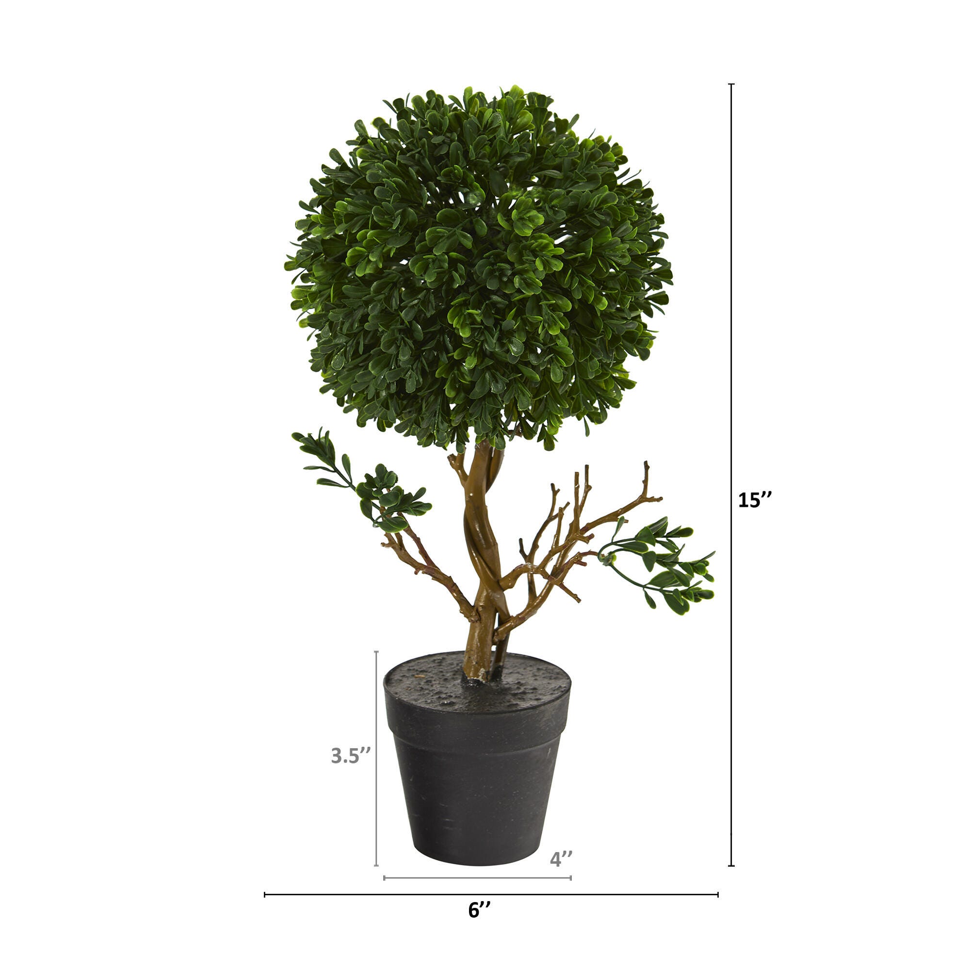 Sterling 15" Boxwood Topiary Artificial Tree UV Resistant (Indoor/Outdoor), , large