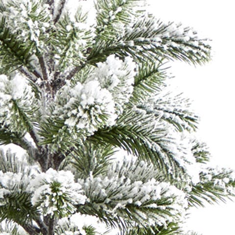 Sterling 3' Flocked Christmas Artificial Pine Tree in Tin Planter, , swatch