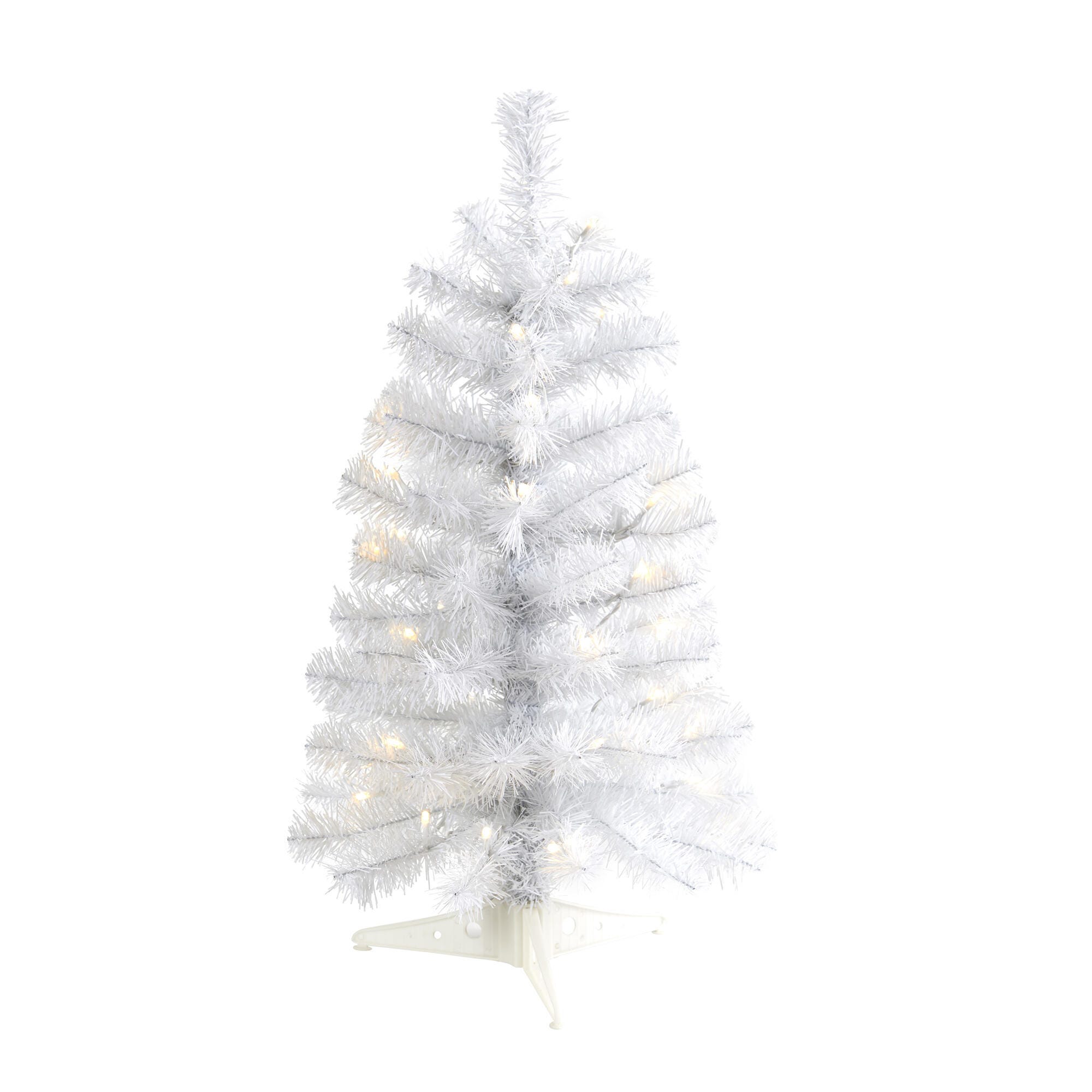 Sterling 2' White Artificial Christmas Tree with 35 LED Lights and 72 Bendable Branches, , large