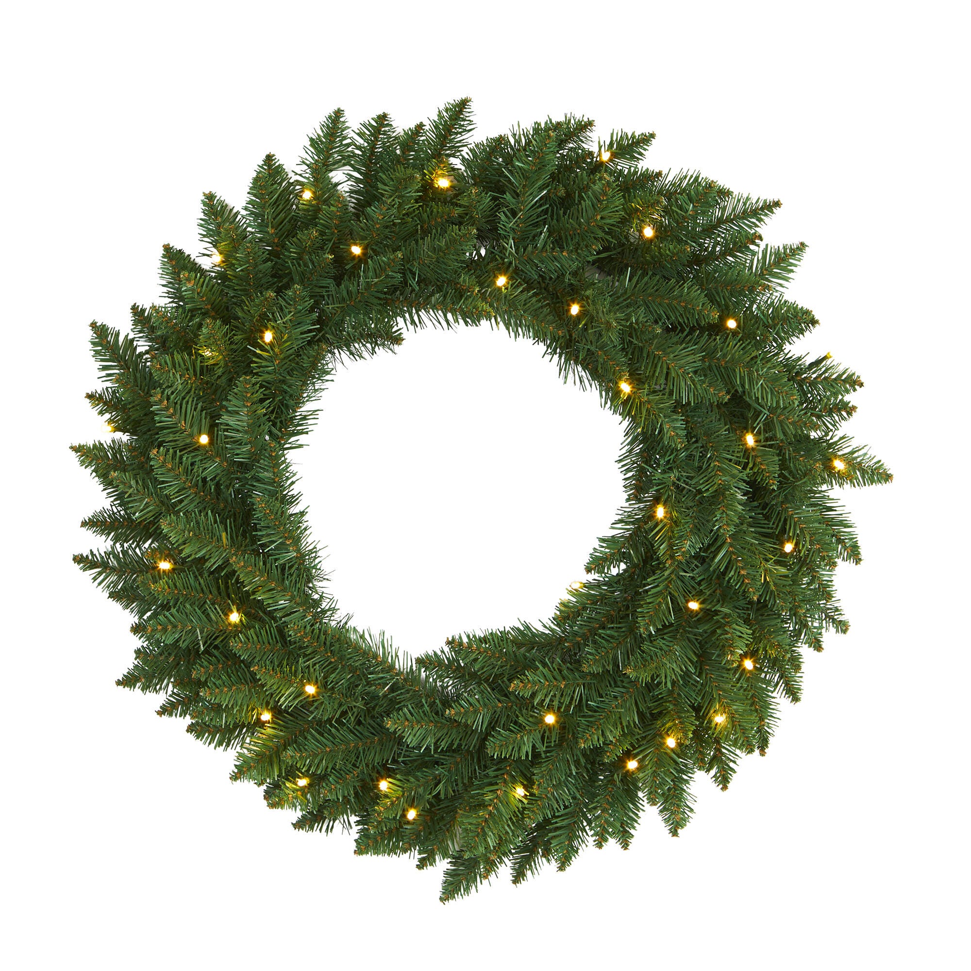 Sterling 24" Green Pine Artificial Christmas Wreath with 35 Clear LED Lights, , rollover