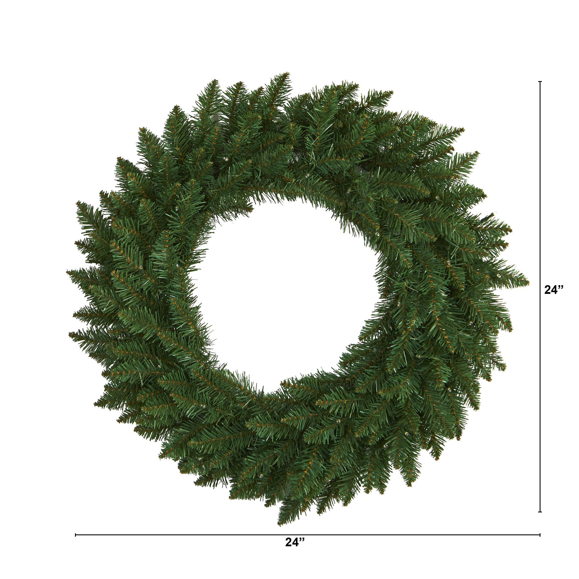 Sterling 24" Green Pine Artificial Christmas Wreath with 35 Clear LED Lights, , large
