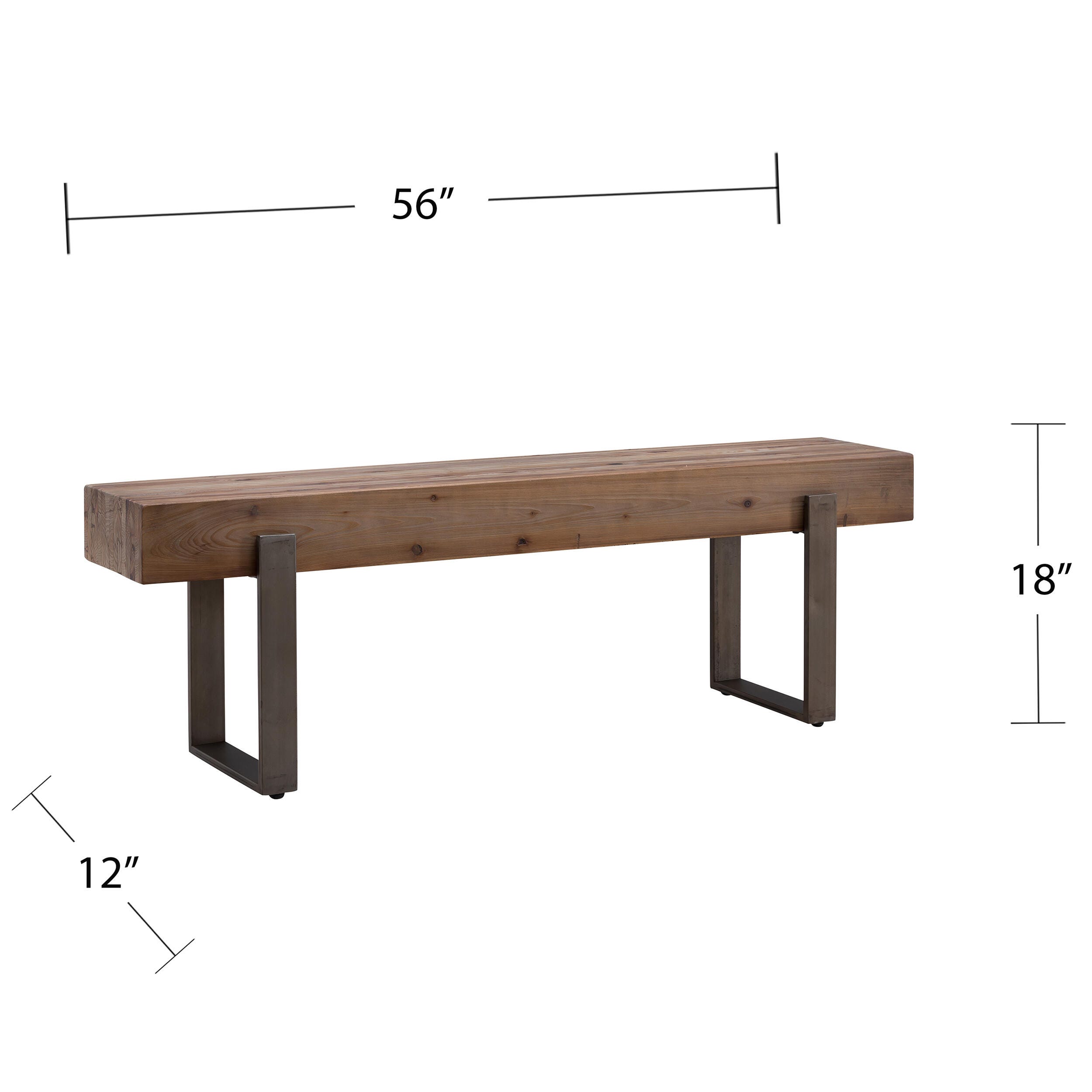 Malia Rustic Industrial Bench, , large