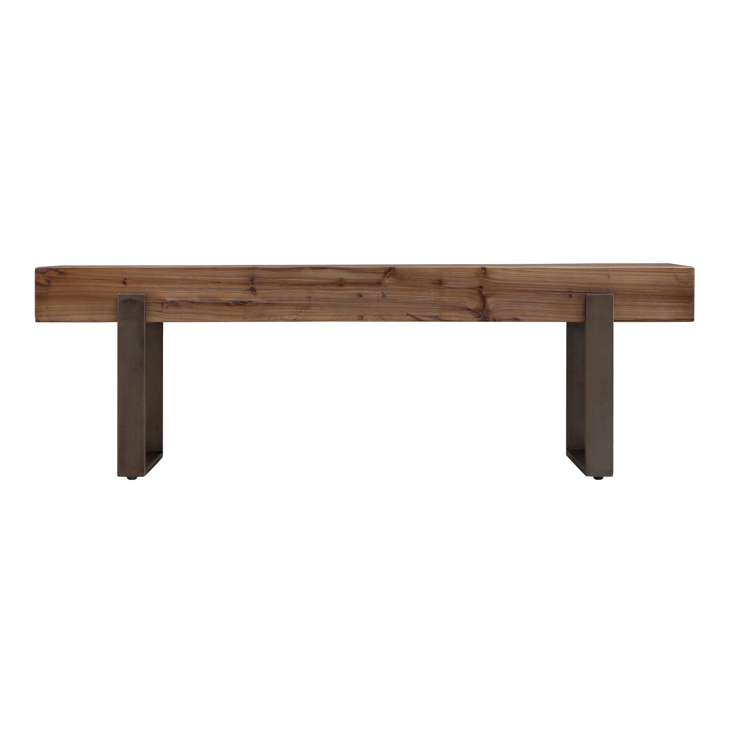 Malia Rustic Industrial Bench, , large