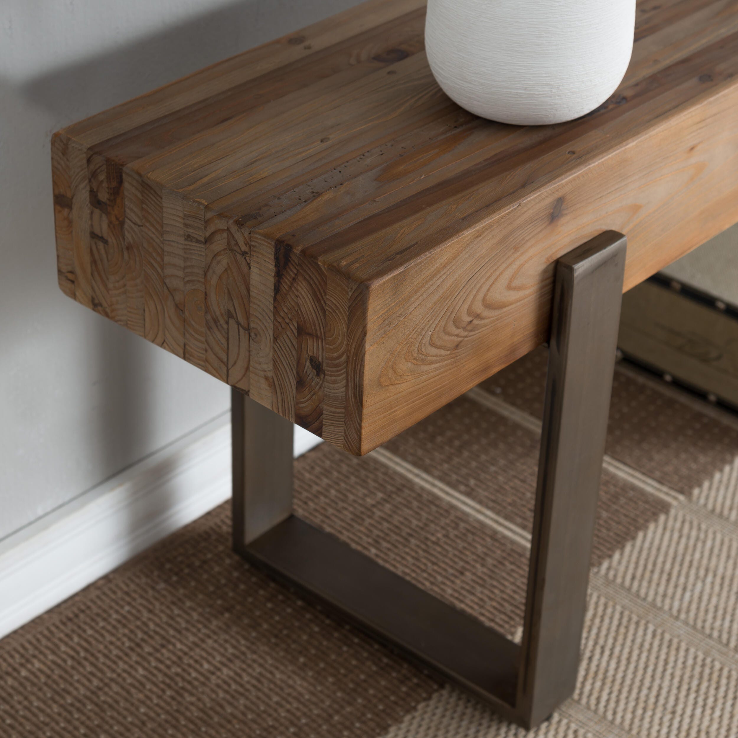 Malia Rustic Industrial Bench, , large
