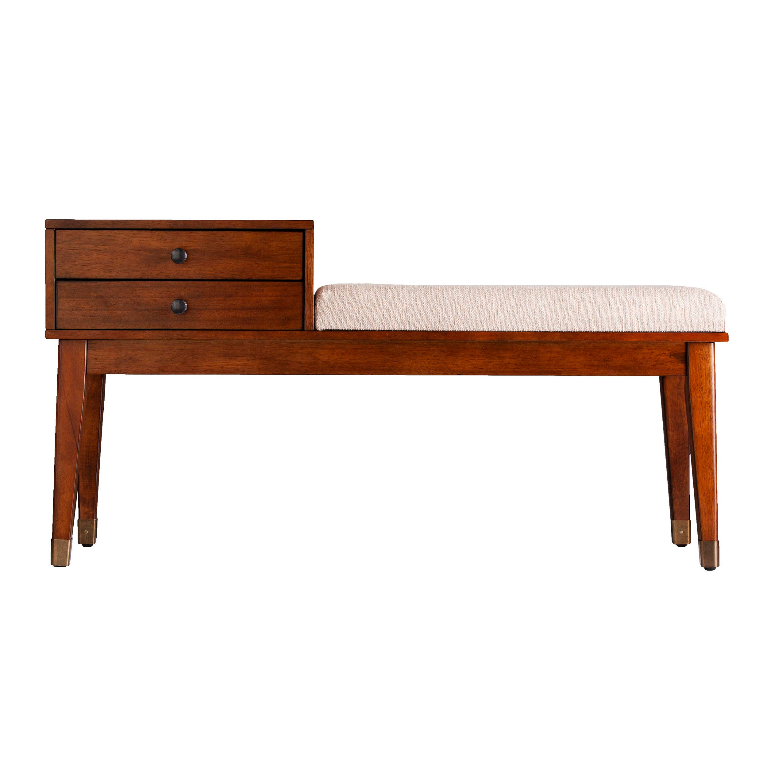 Benams Midcentury Modern Upholstered Storage Bench, , large