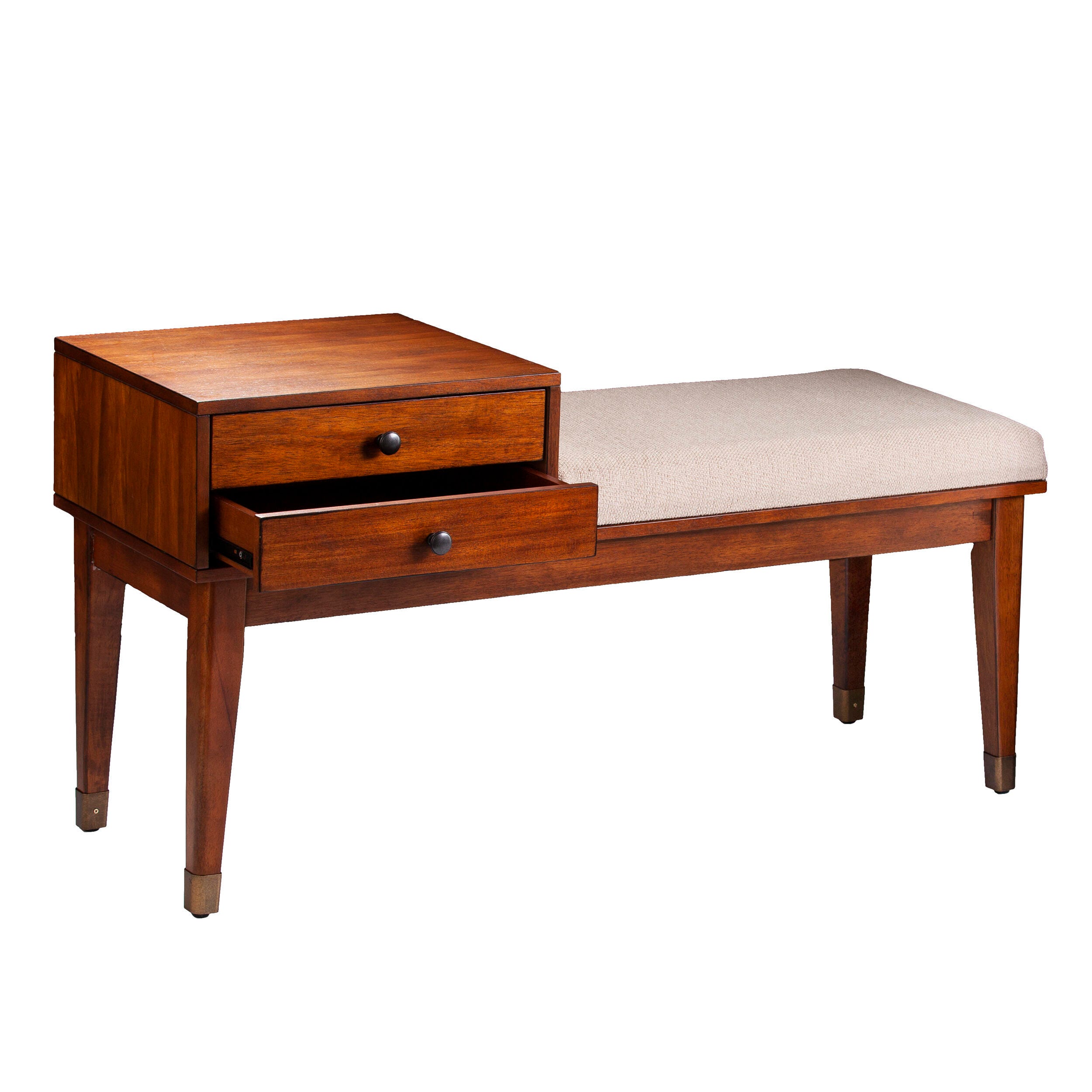 Benams Midcentury Modern Upholstered Storage Bench, , large