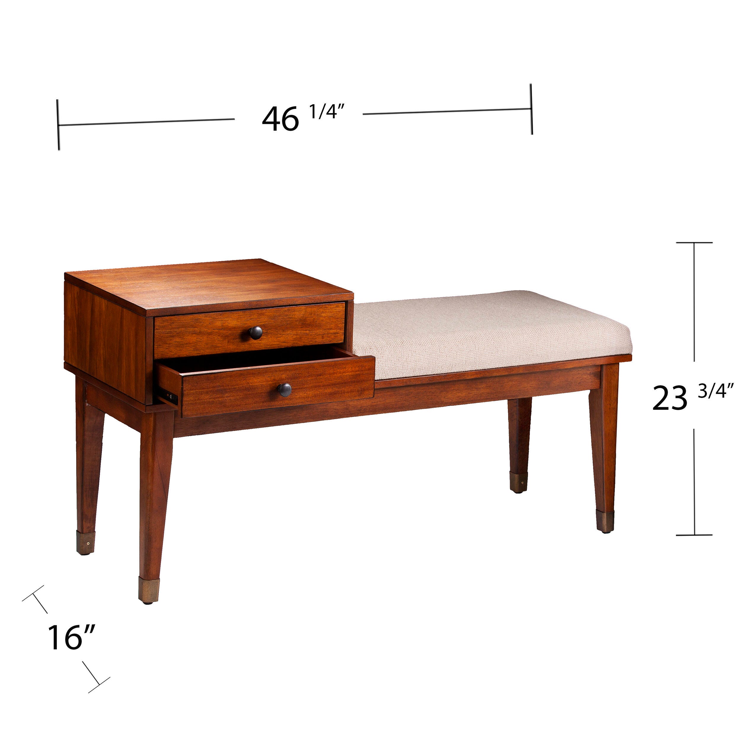 Benams Midcentury Modern Upholstered Storage Bench, , large