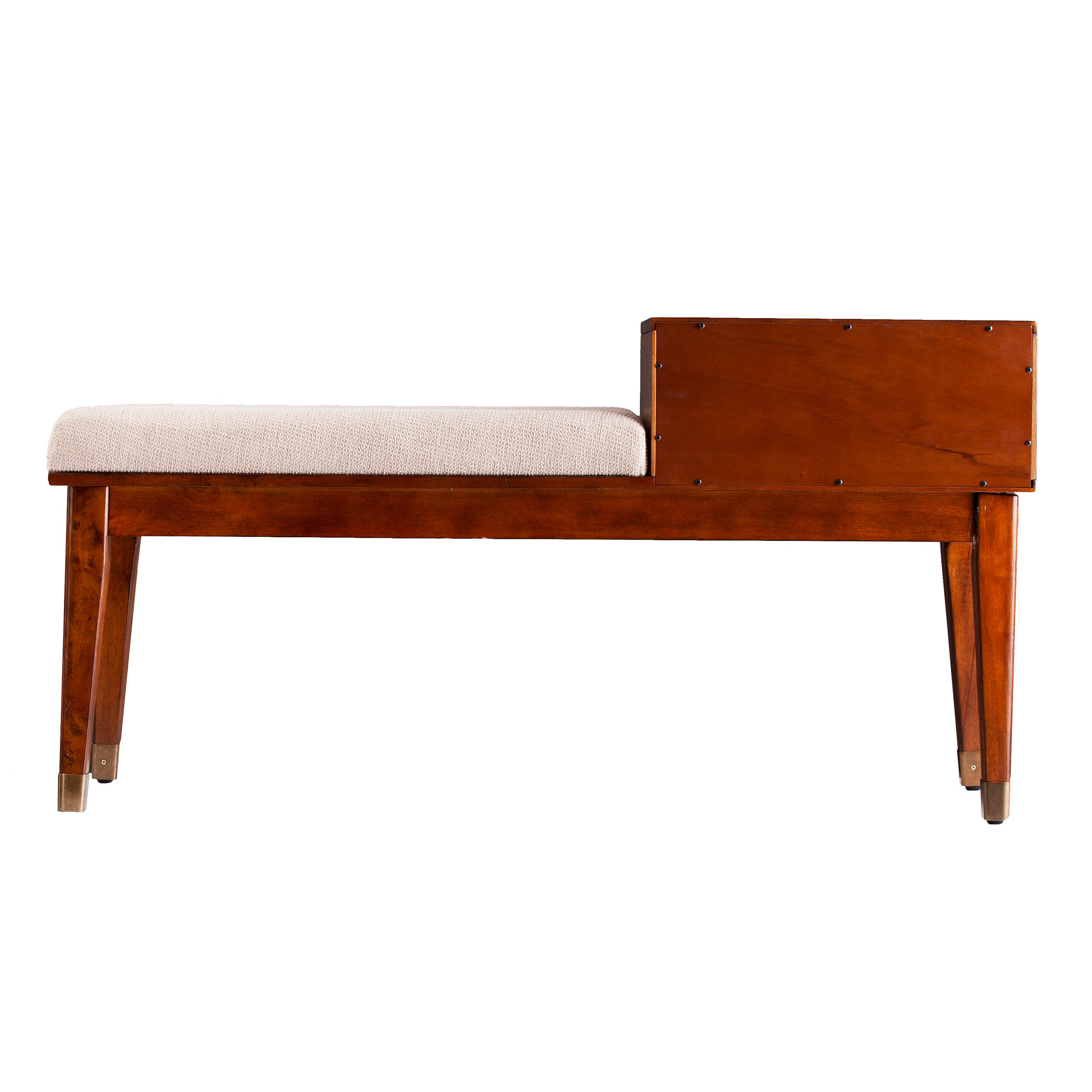 Benams Midcentury Modern Upholstered Storage Bench, , large