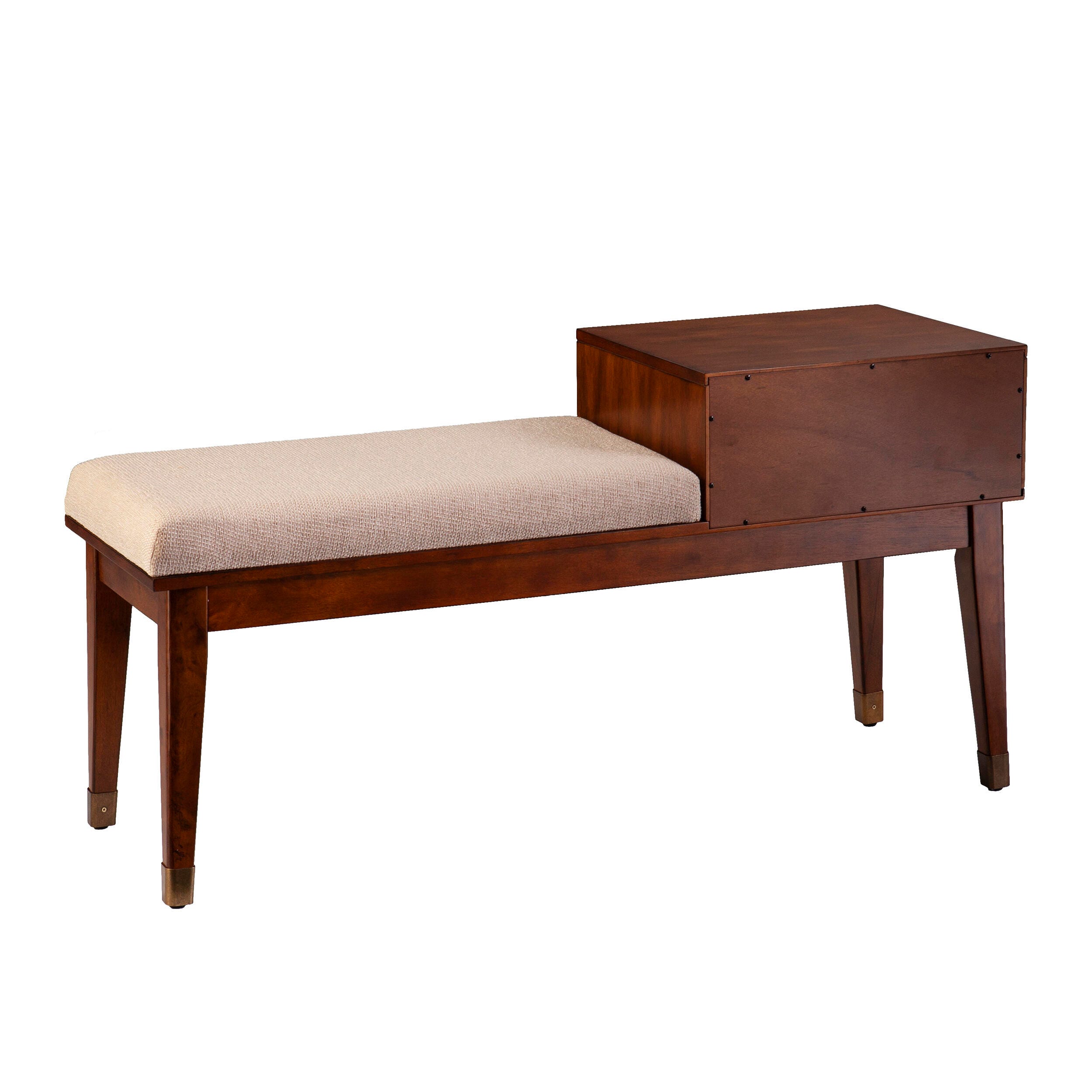 Benams Midcentury Modern Upholstered Storage Bench, , large