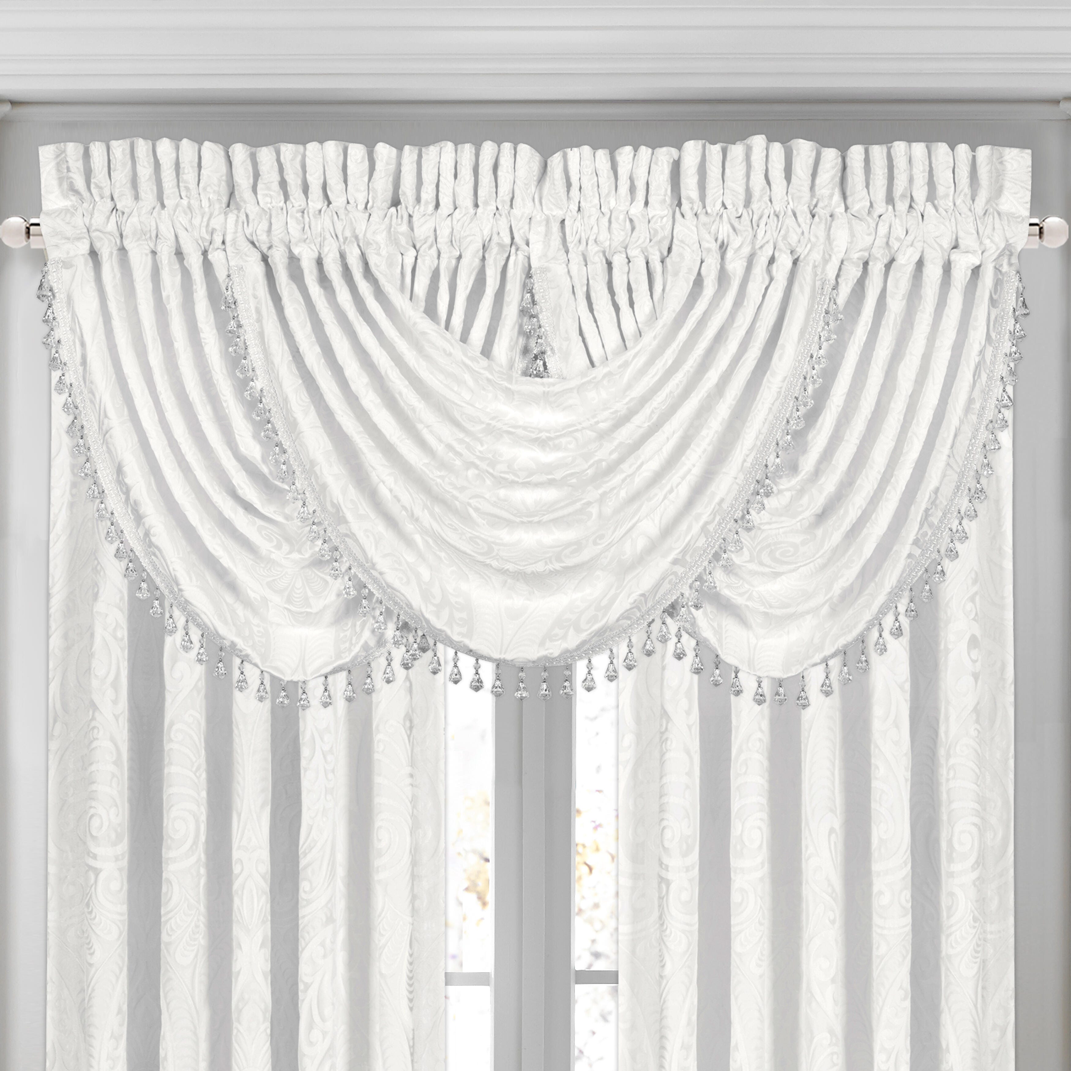 J.Queen New York Bianco Window Waterfall Valance, , large
