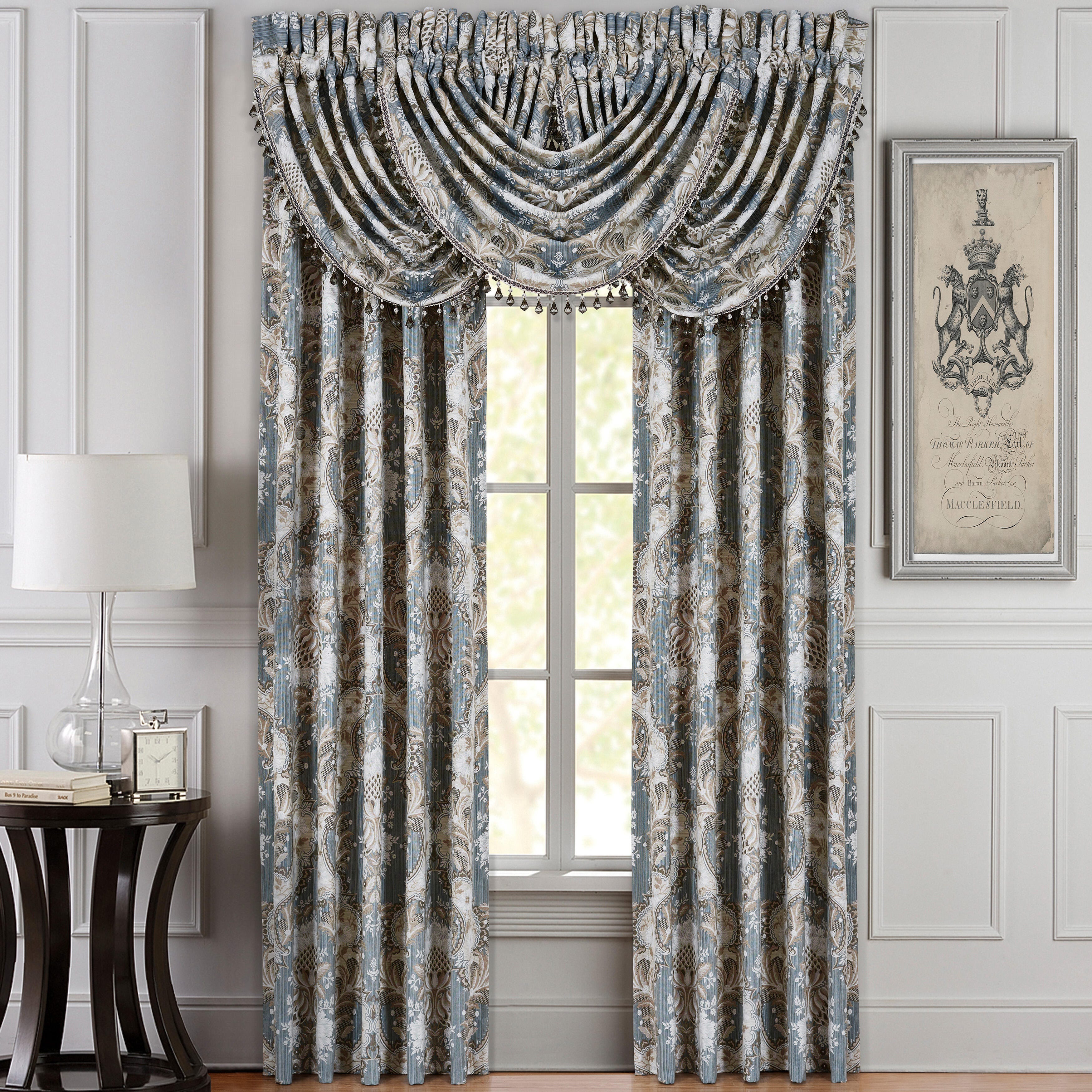 J.Queen New York Crystal Palace - French Blue 84" Window Panel Pair, , rollover
