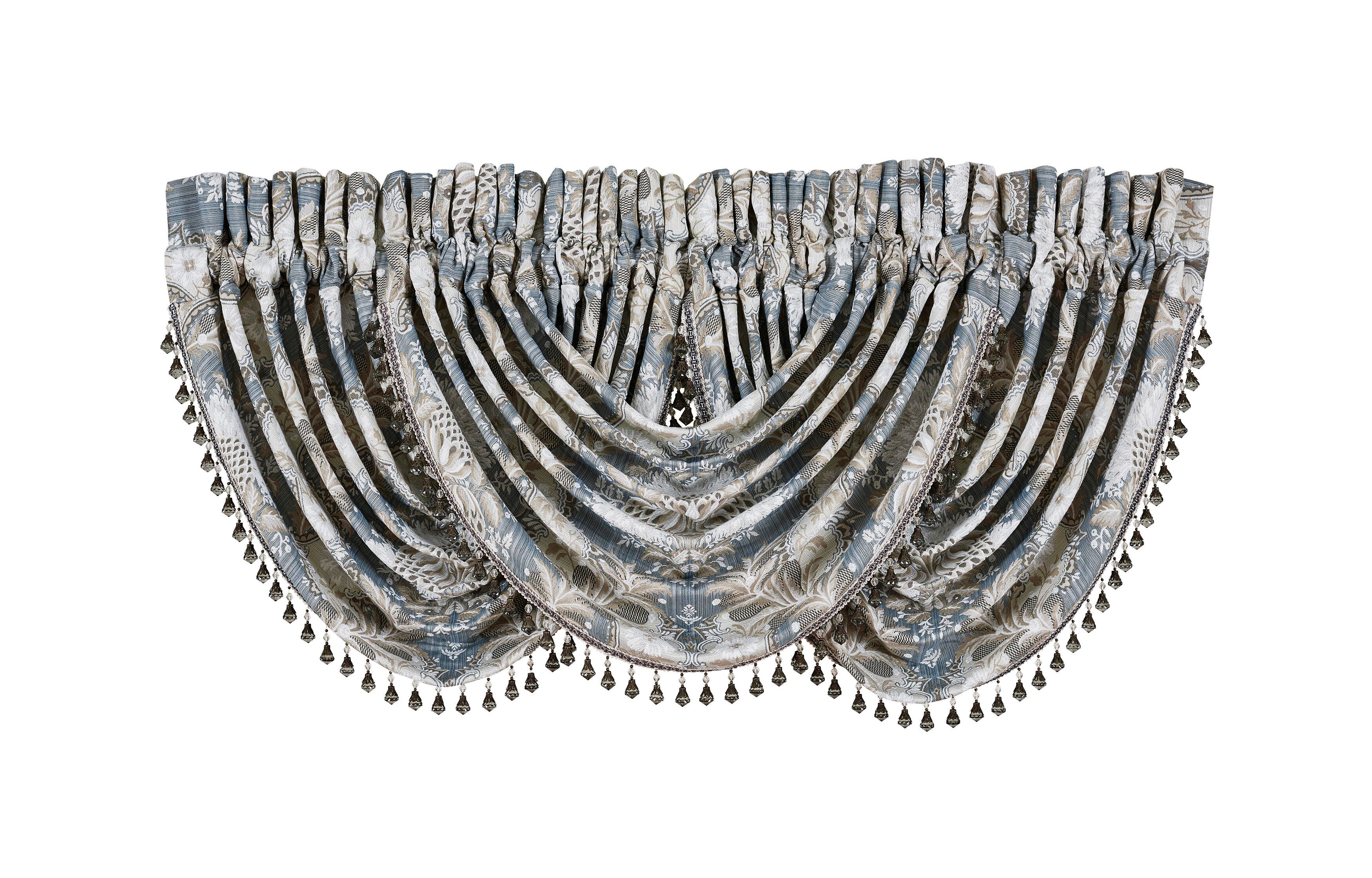 J.Queen New York Crystal Palace - French Blue Window Waterfall Valance, , rollover